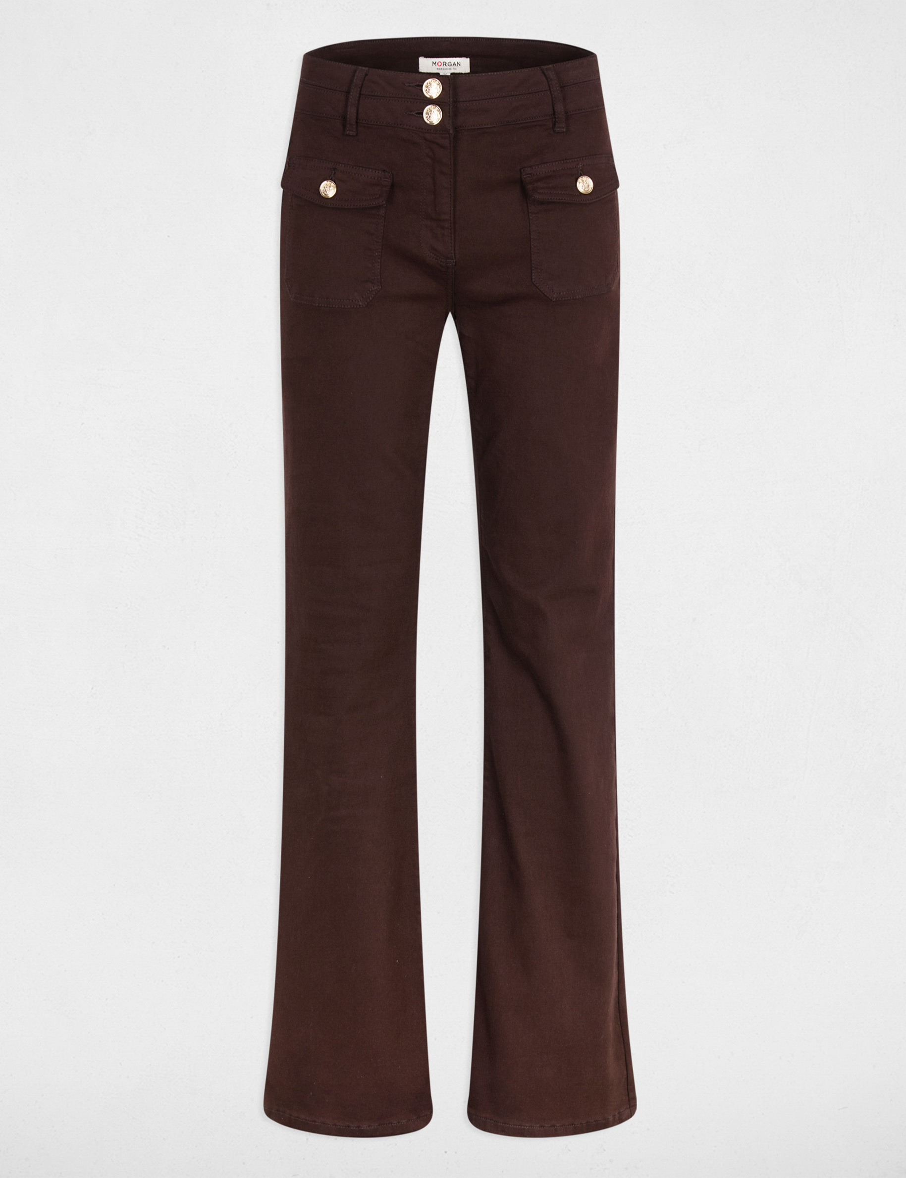 Pantal&oacute;n bootcut marr&oacute;n oscuro mujer