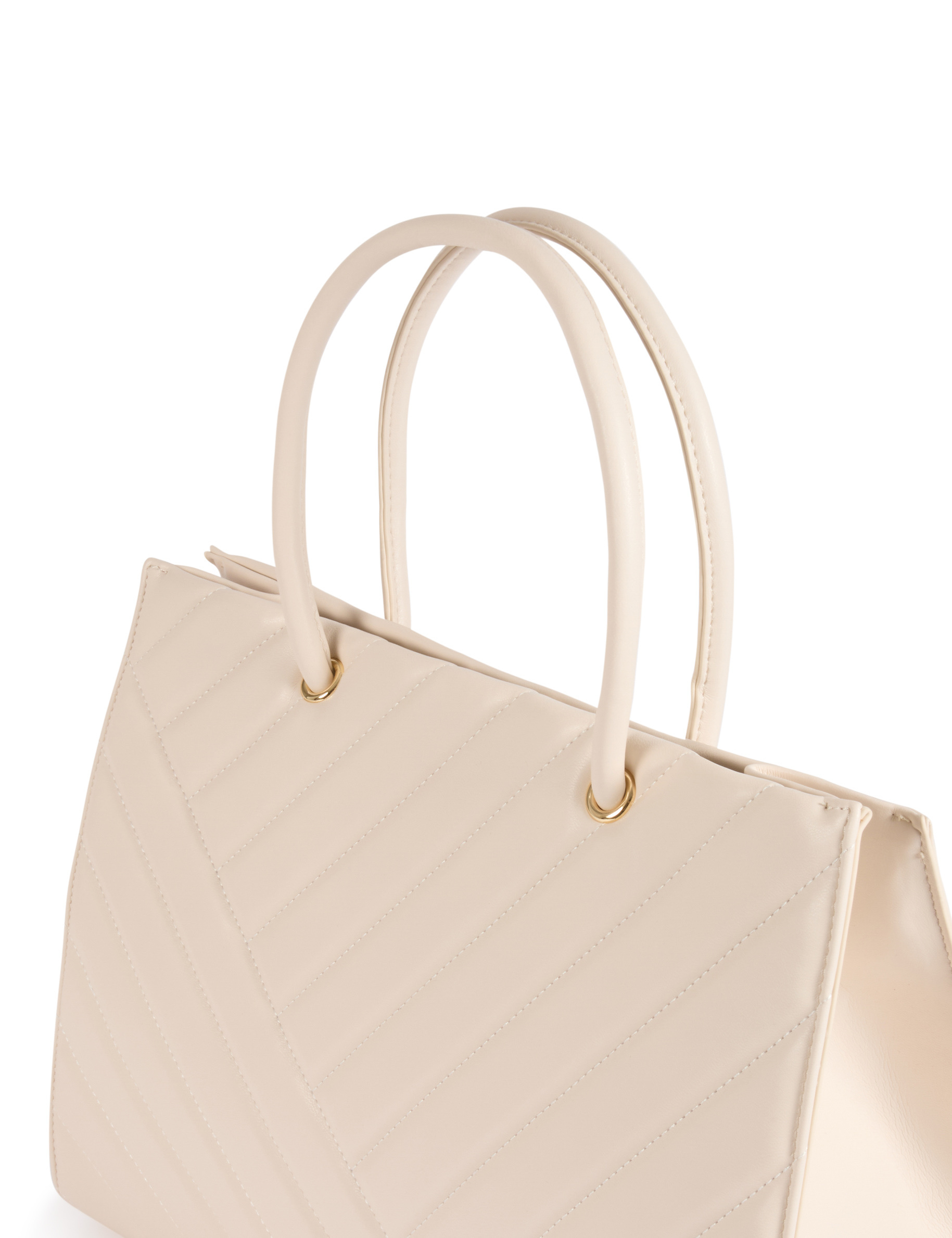 bolso shopper acolchado marfil mujer Bolso shopper acolchado marfil mujer