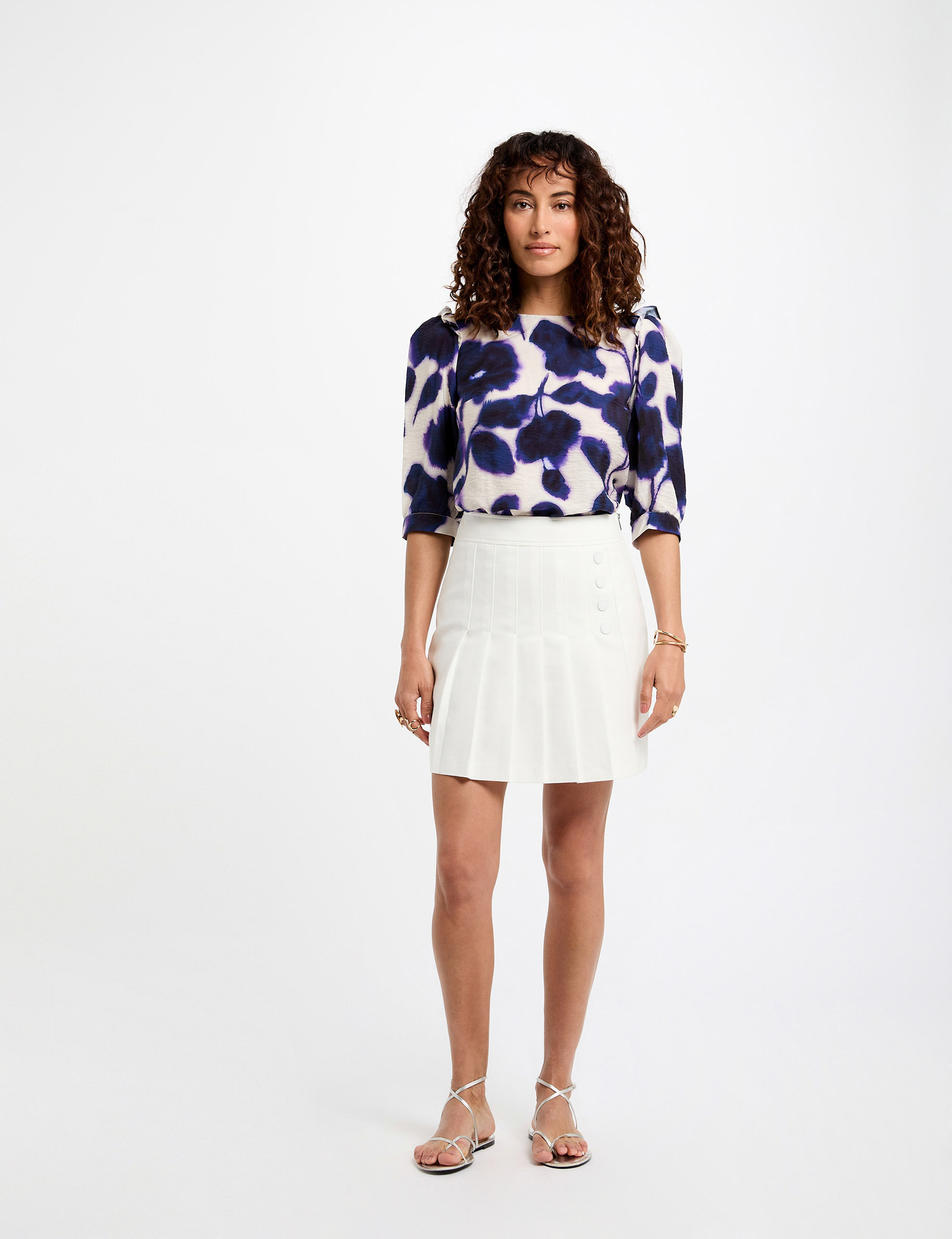 blusa manga 34 estampada multicolor mujer Blusa manga 3/4 estampada multicolor mujer