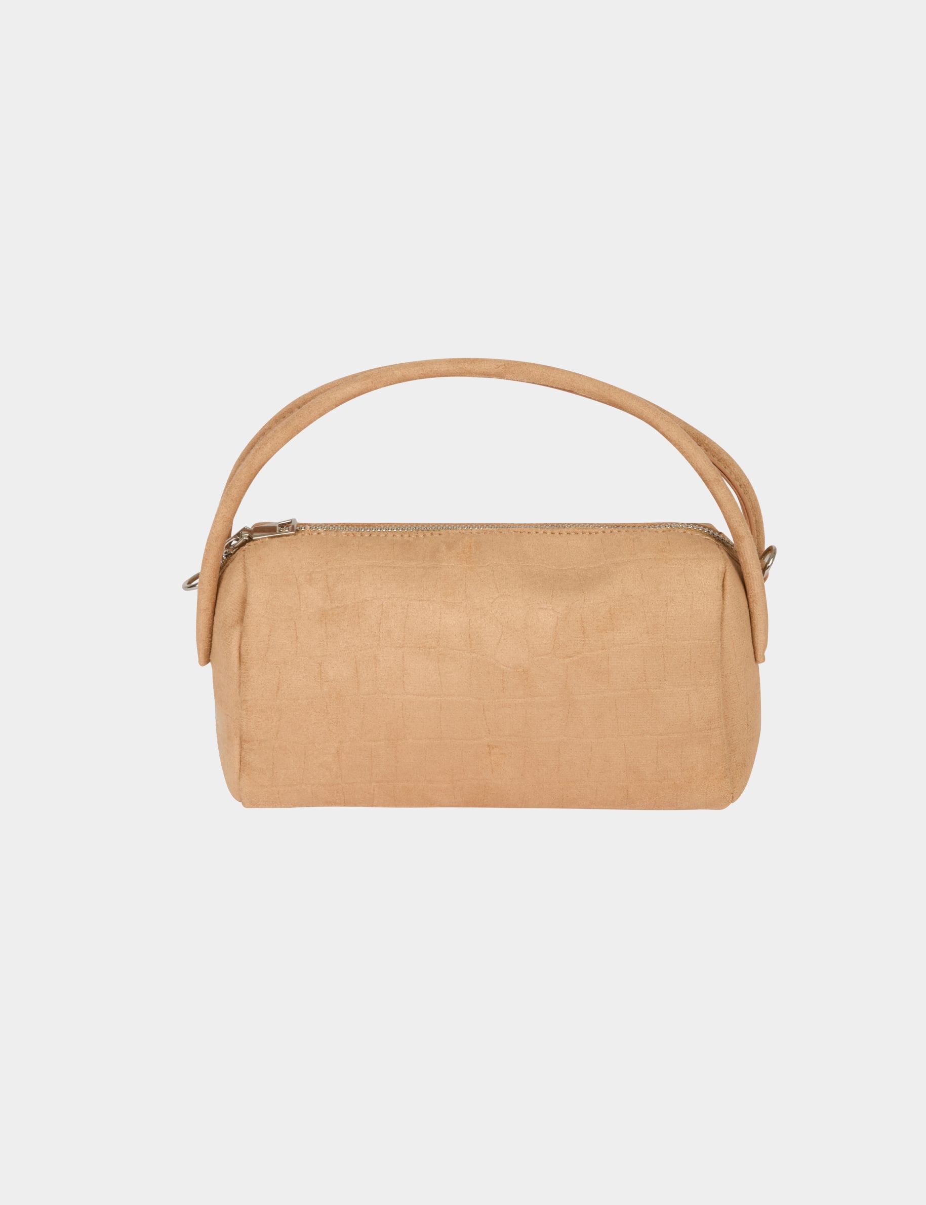 Bolso bandolera de polipiel beige mujer