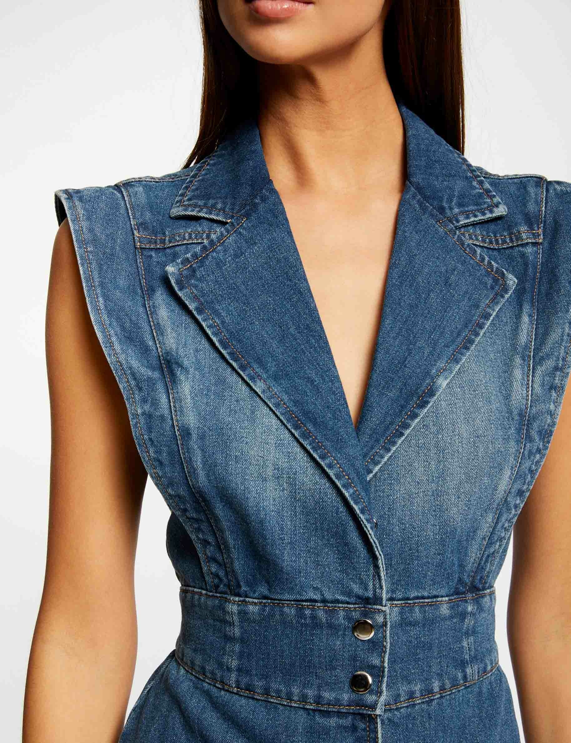 Vestido sin mangas entallado vaquero stone mujer Vestido sin mangas entallado vaquero stone mujer