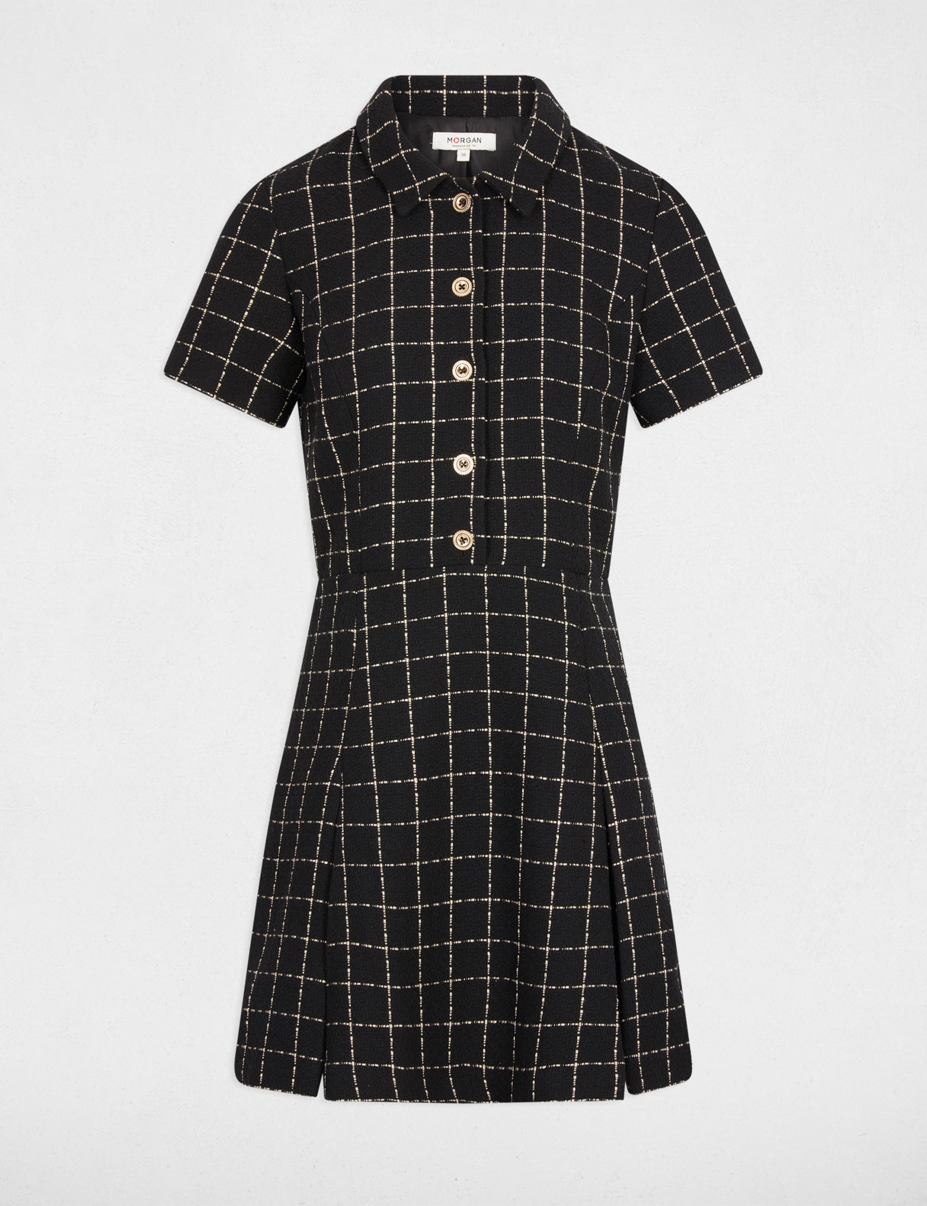 Vestido ajustado con pliegues negro mujer