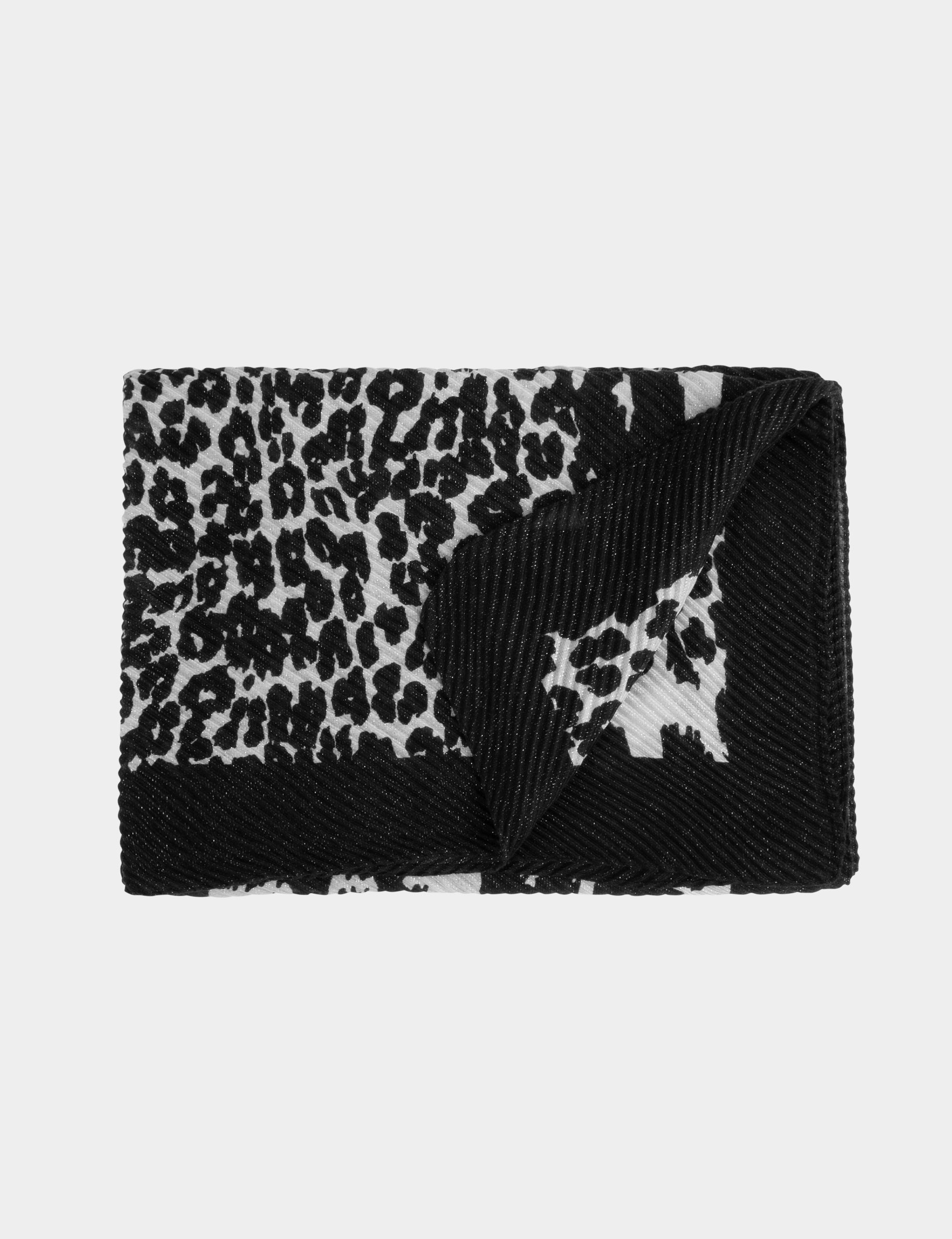 fular plisado estampado animal negro mujer Fular plisado estampado animal negro mujer