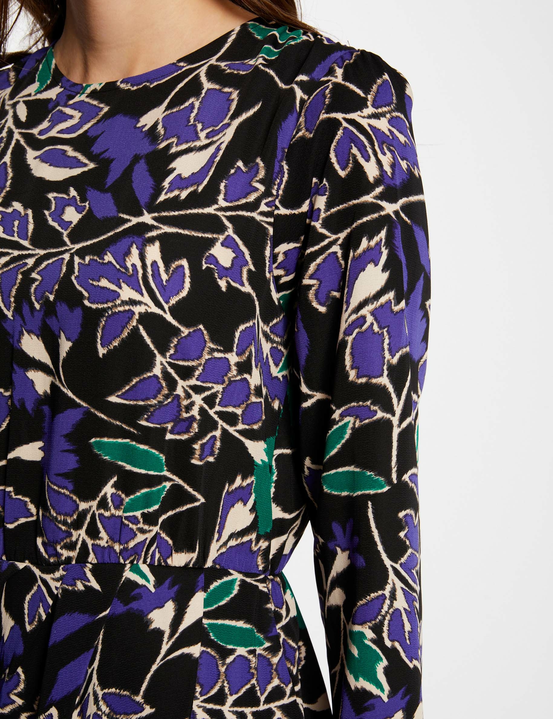 Vestido recto estampado vegetal multico mujer