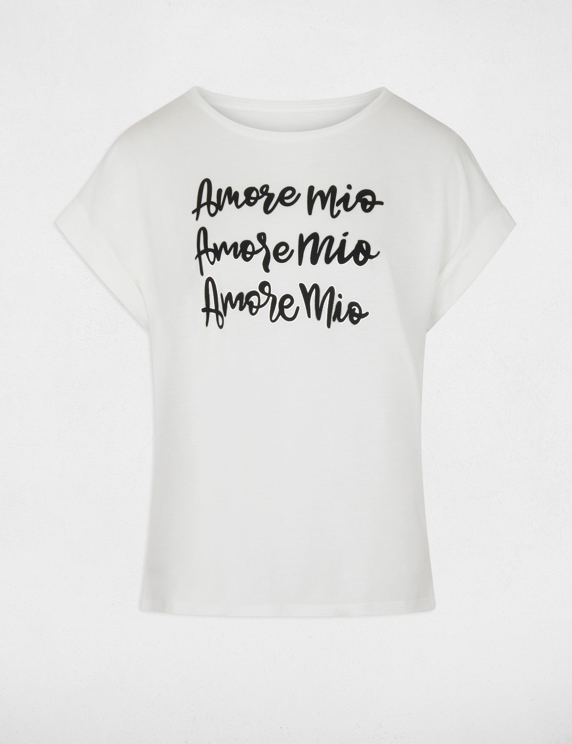 Camiseta cuello redondo blanco mujer