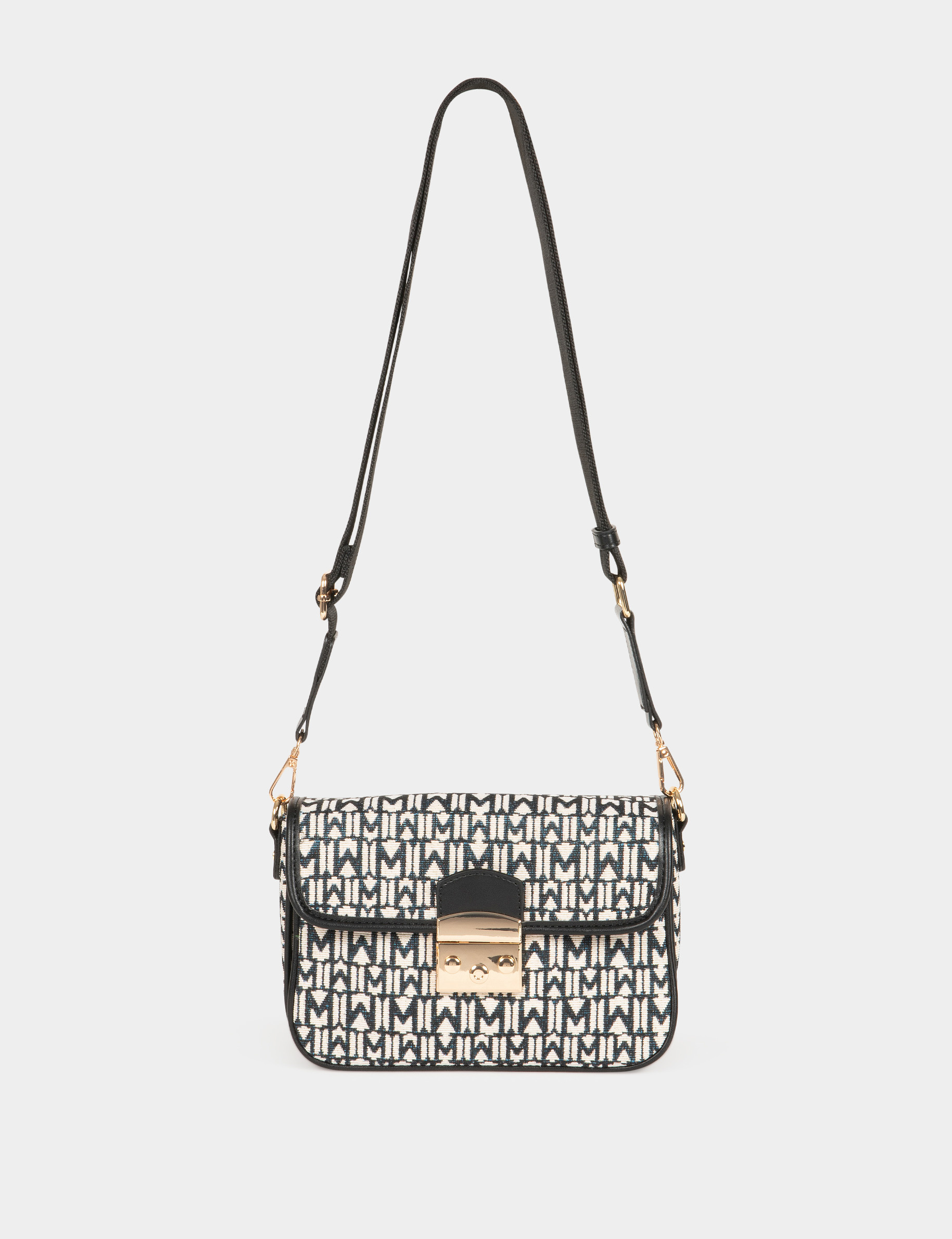 bolso estampado monogram negro mujer Bolso estampado monogram negro mujer