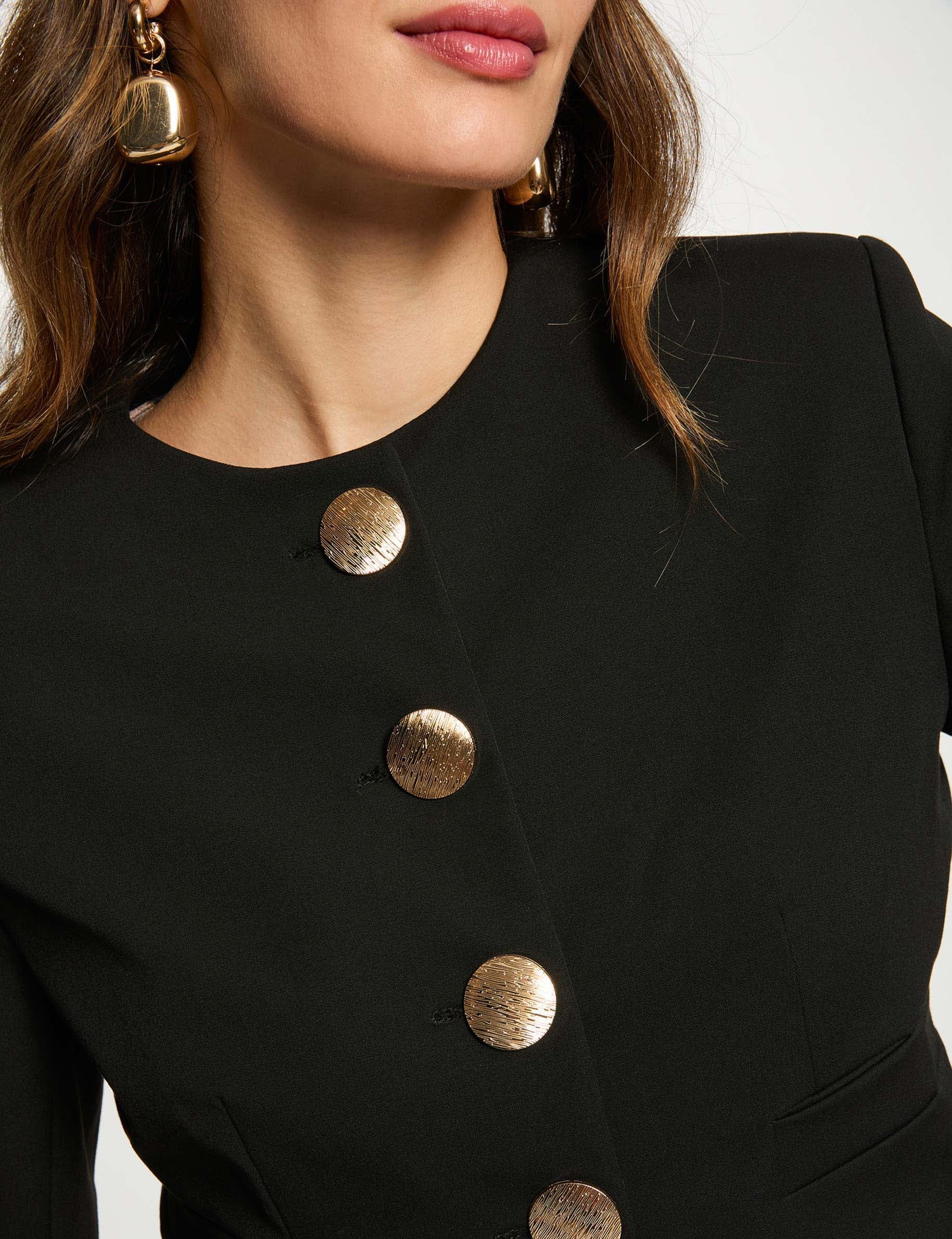 Chaqueta corta sin mangas negro mujer
