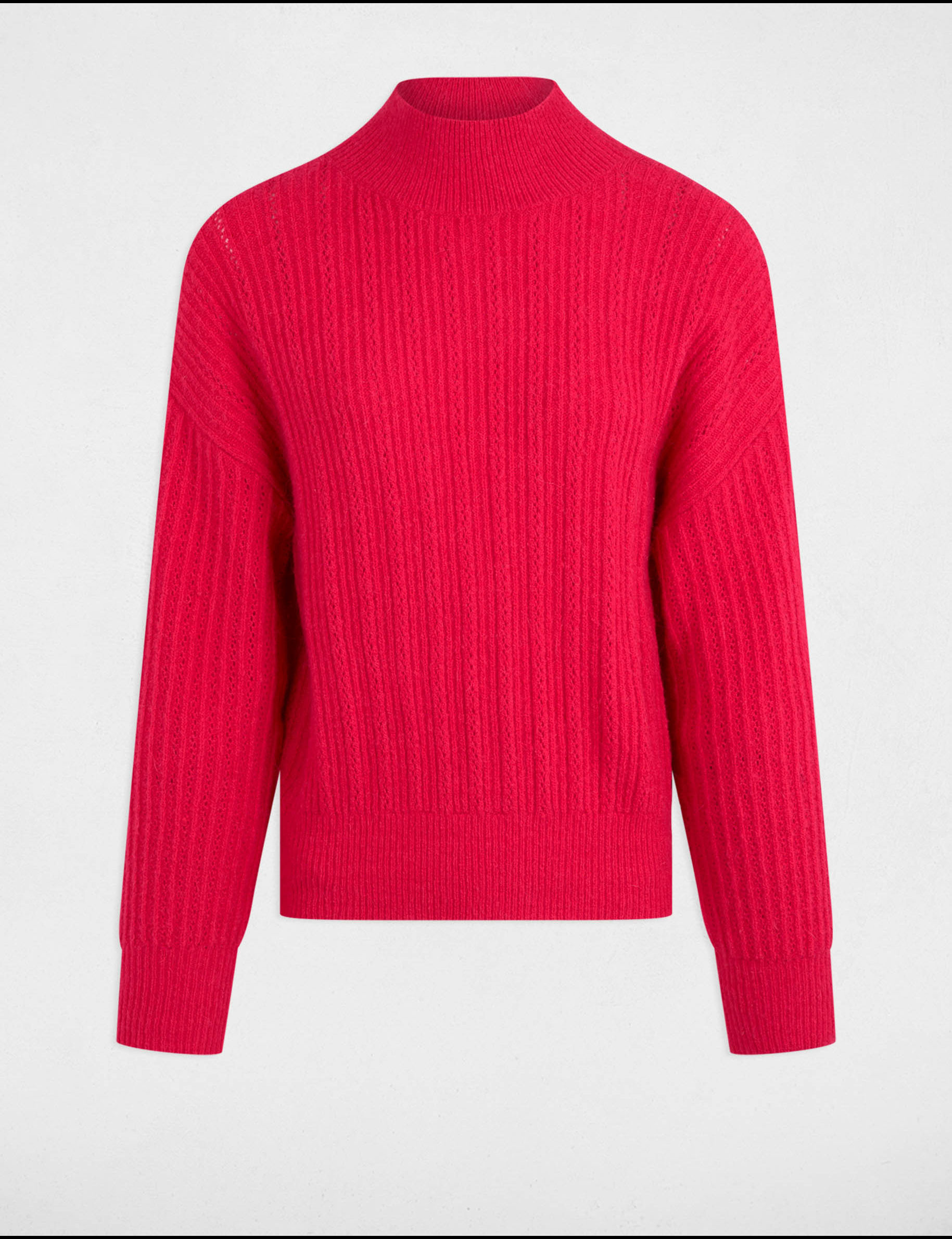 jersey con cuello alto rosa frambuesa mujer Jersey con cuello alto rosa frambuesa mujer