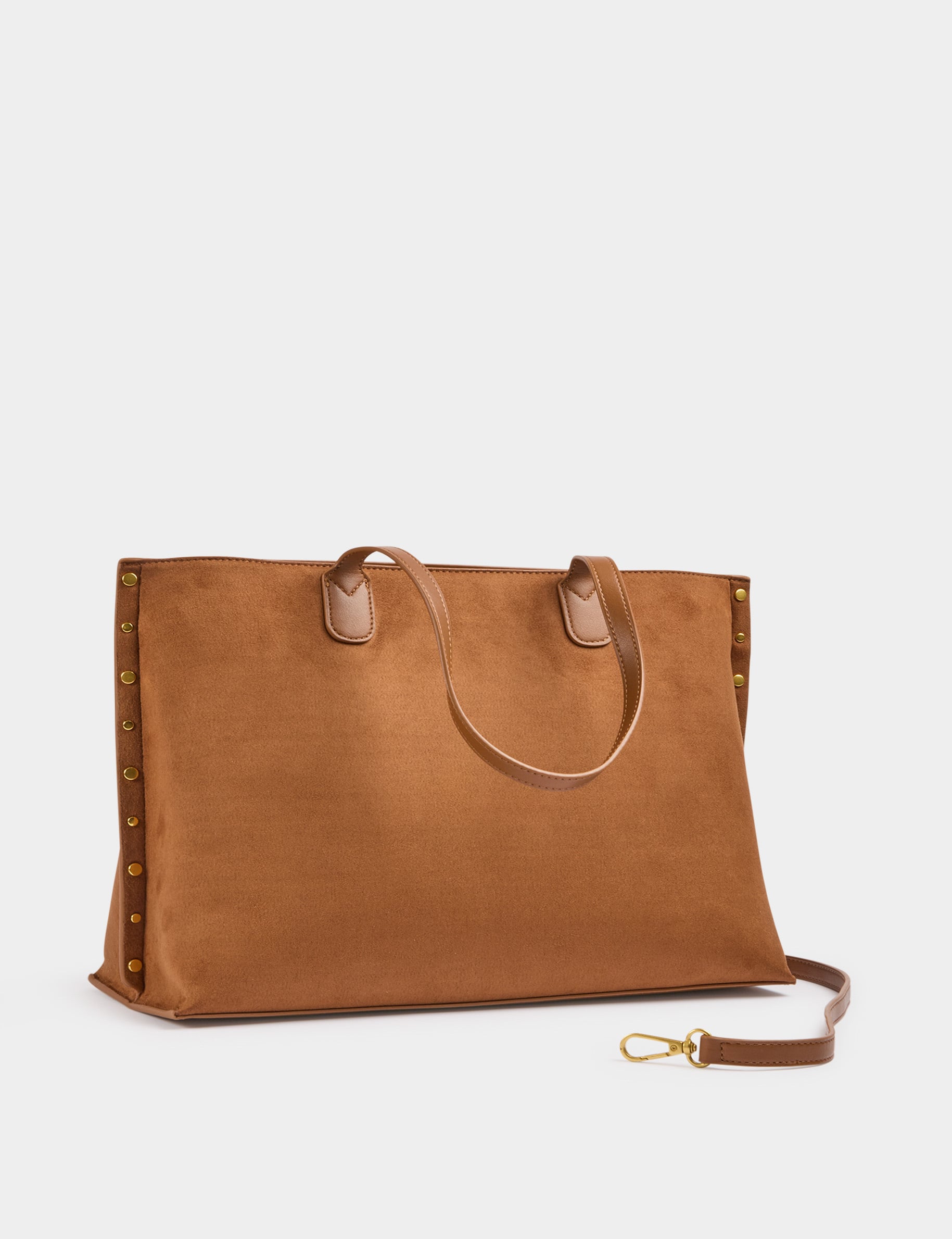 Bolso tote con tachuelas c&aacute;mel mujer