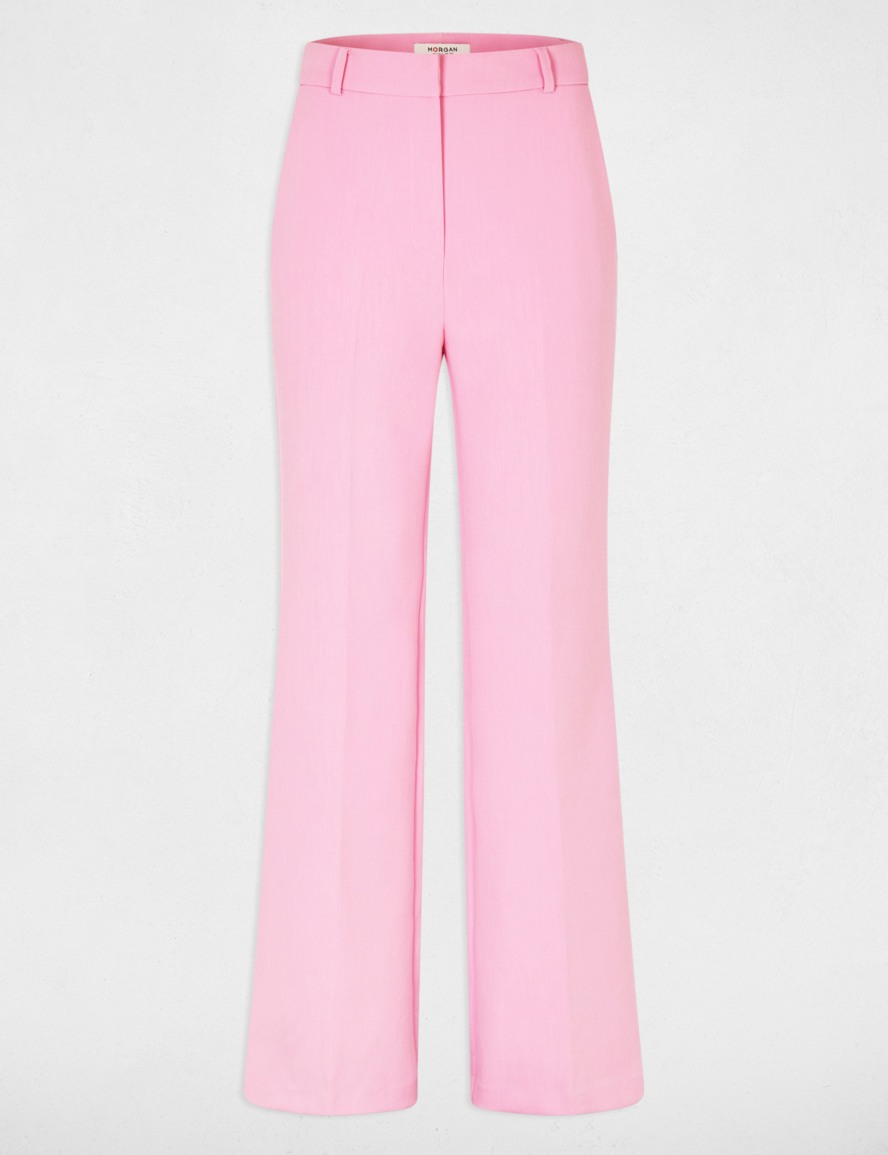 Pantal&oacute;n flare de tiro alto rosa claro mujer
