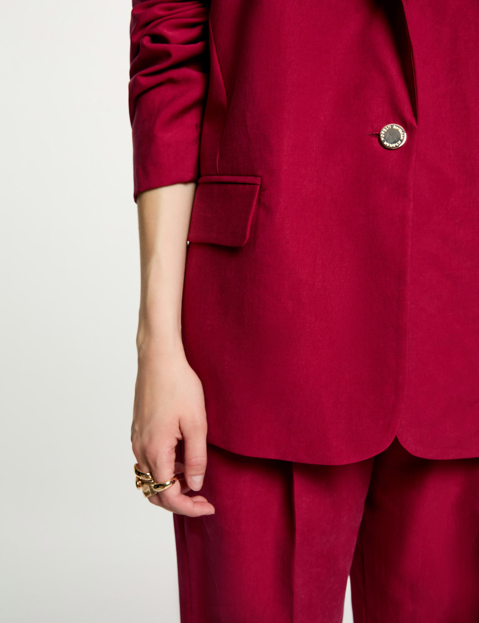 Chaqueta blazer burdeos mujer