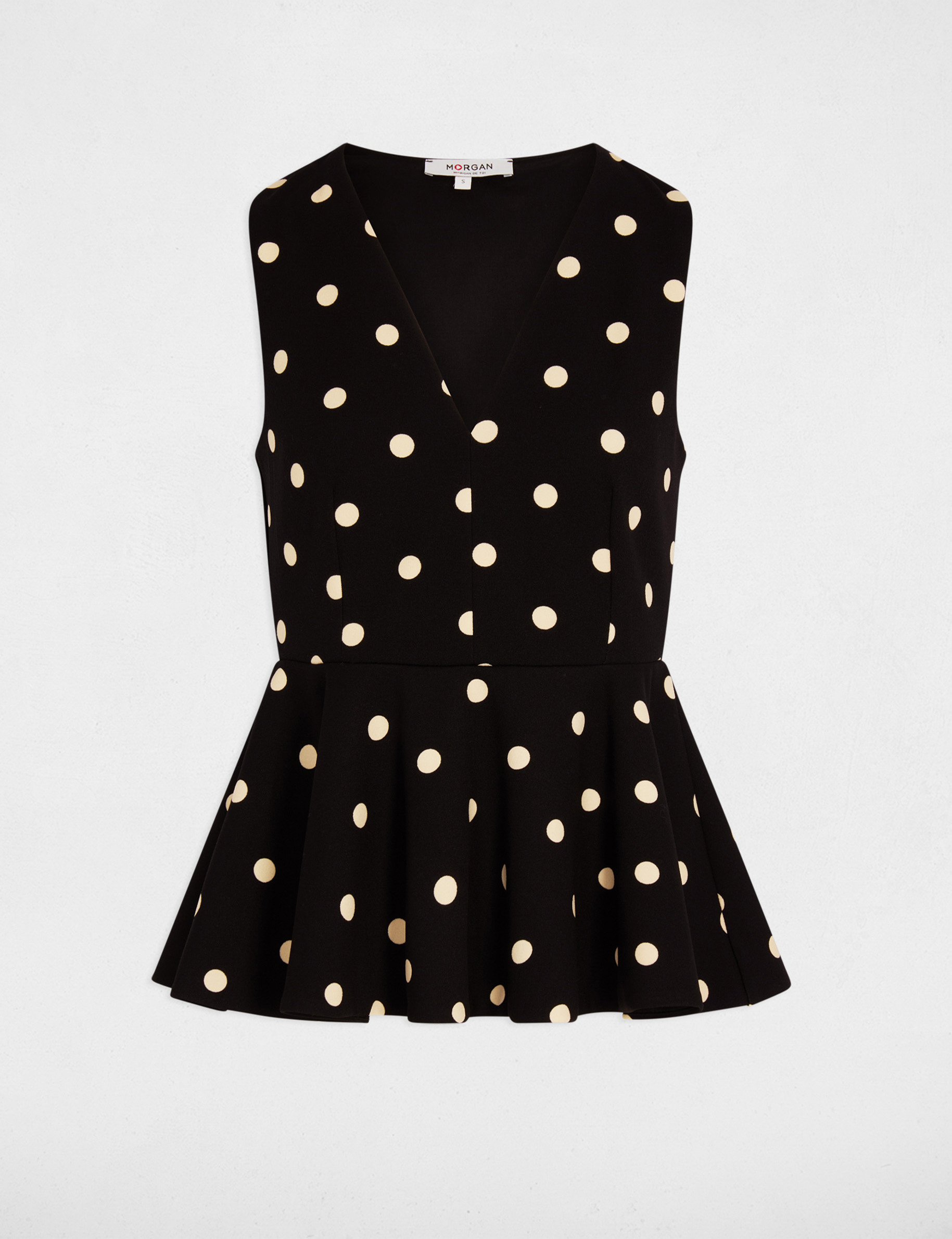 Top ajustado cuello v blanco mujer