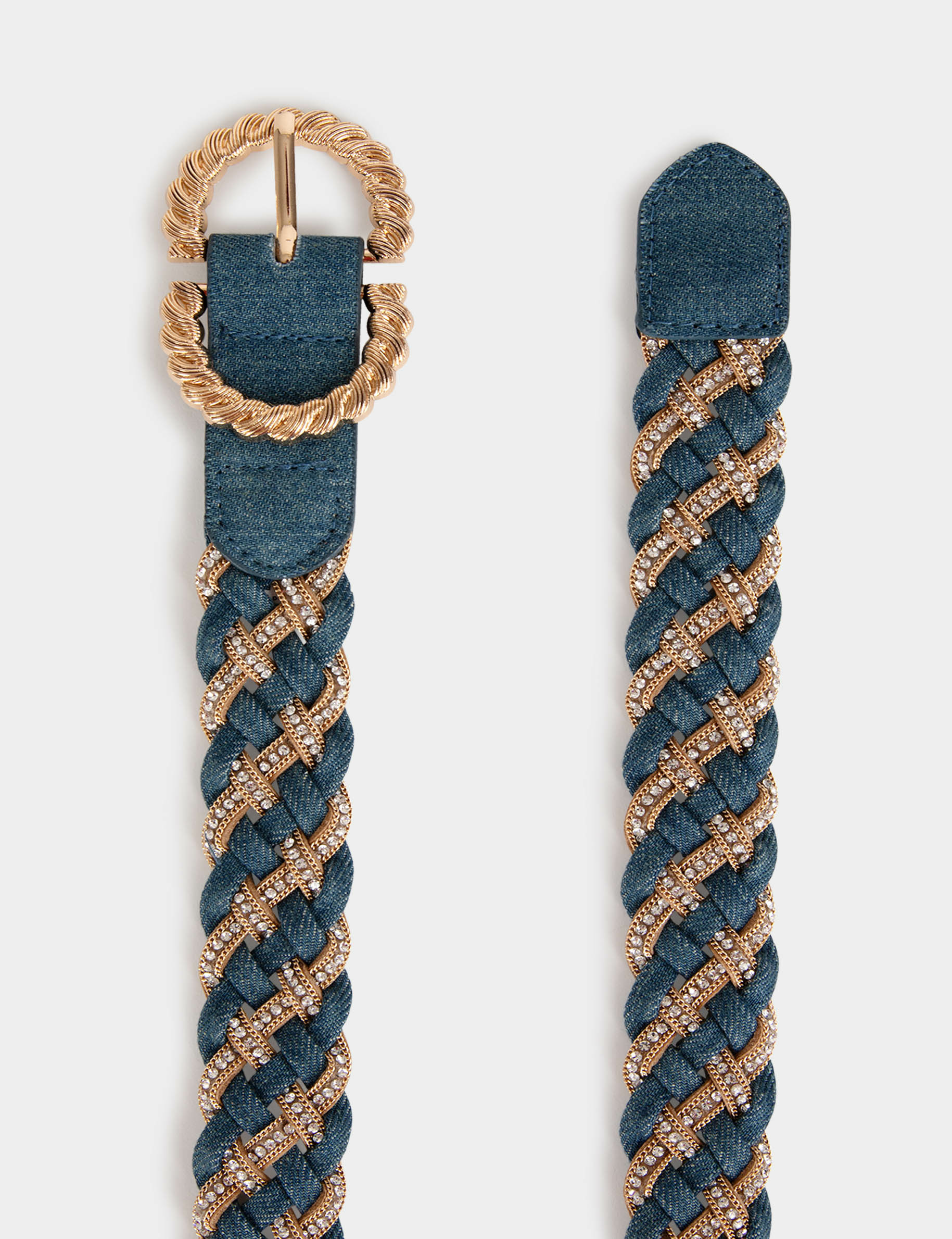 cinturon vaquero trenzado denim stone mujer Cinturón vaquero trenzado denim stone mujer