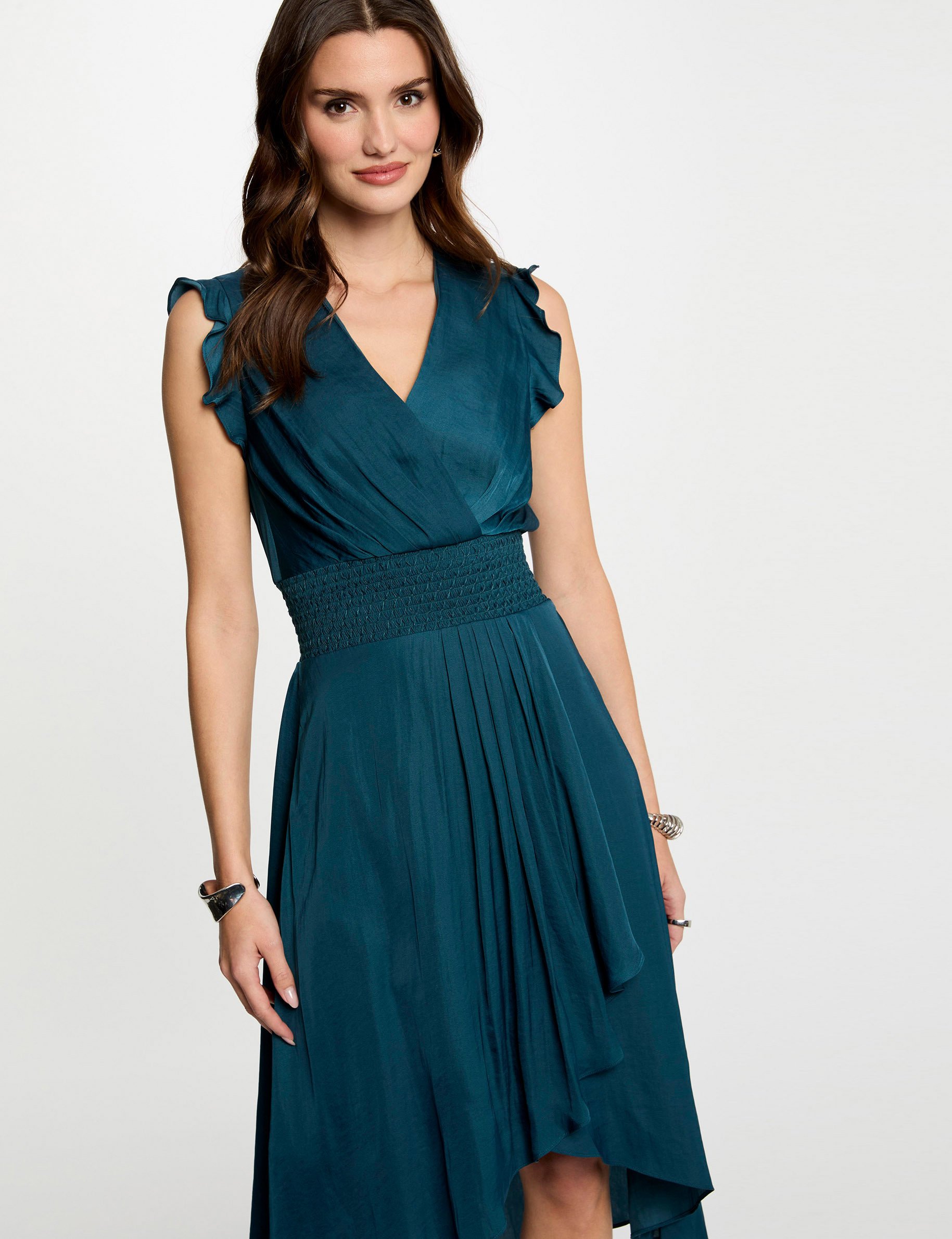 vestido recto holgado sin mangas azul petroleo mujer Vestido recto holgado sin mangas azul petróleo mujer