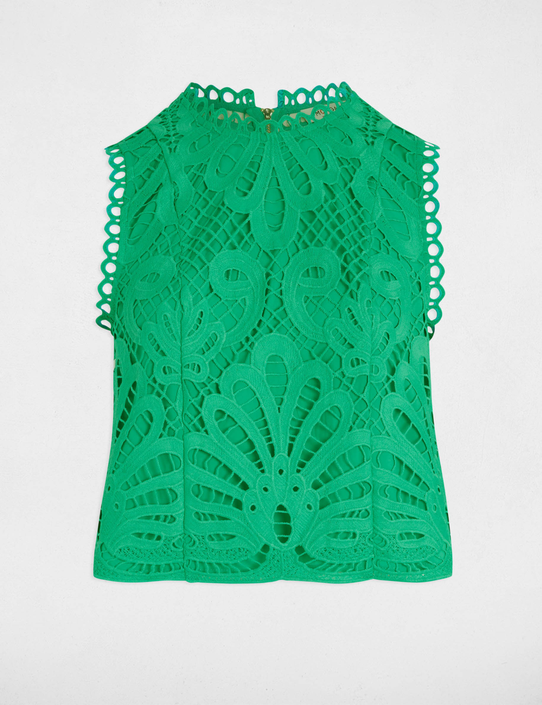 top de encaje sin mangas verde emeralda mujer Top de encaje sin mangas verde emeralda mujer