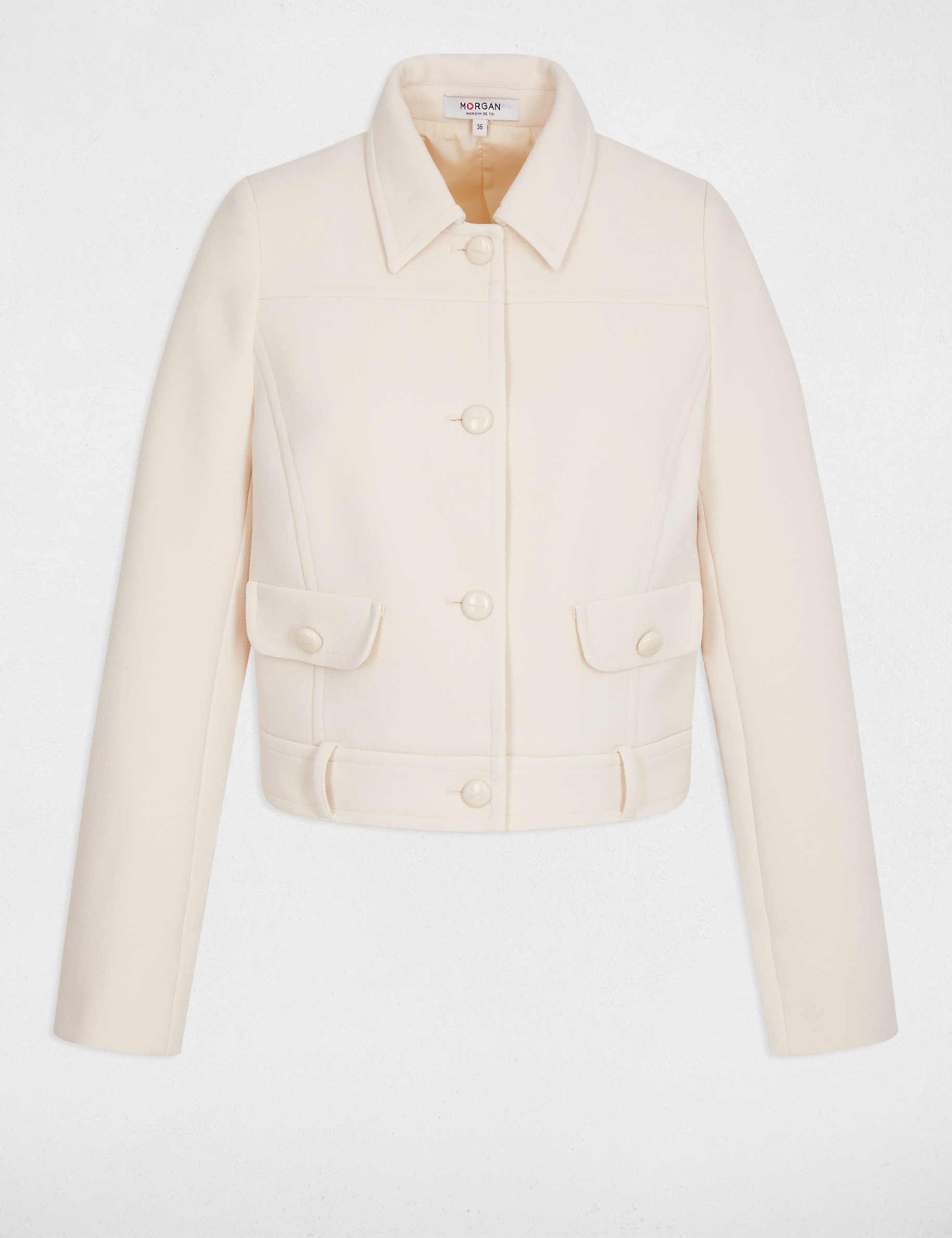 Chaqueta corta creme mujer