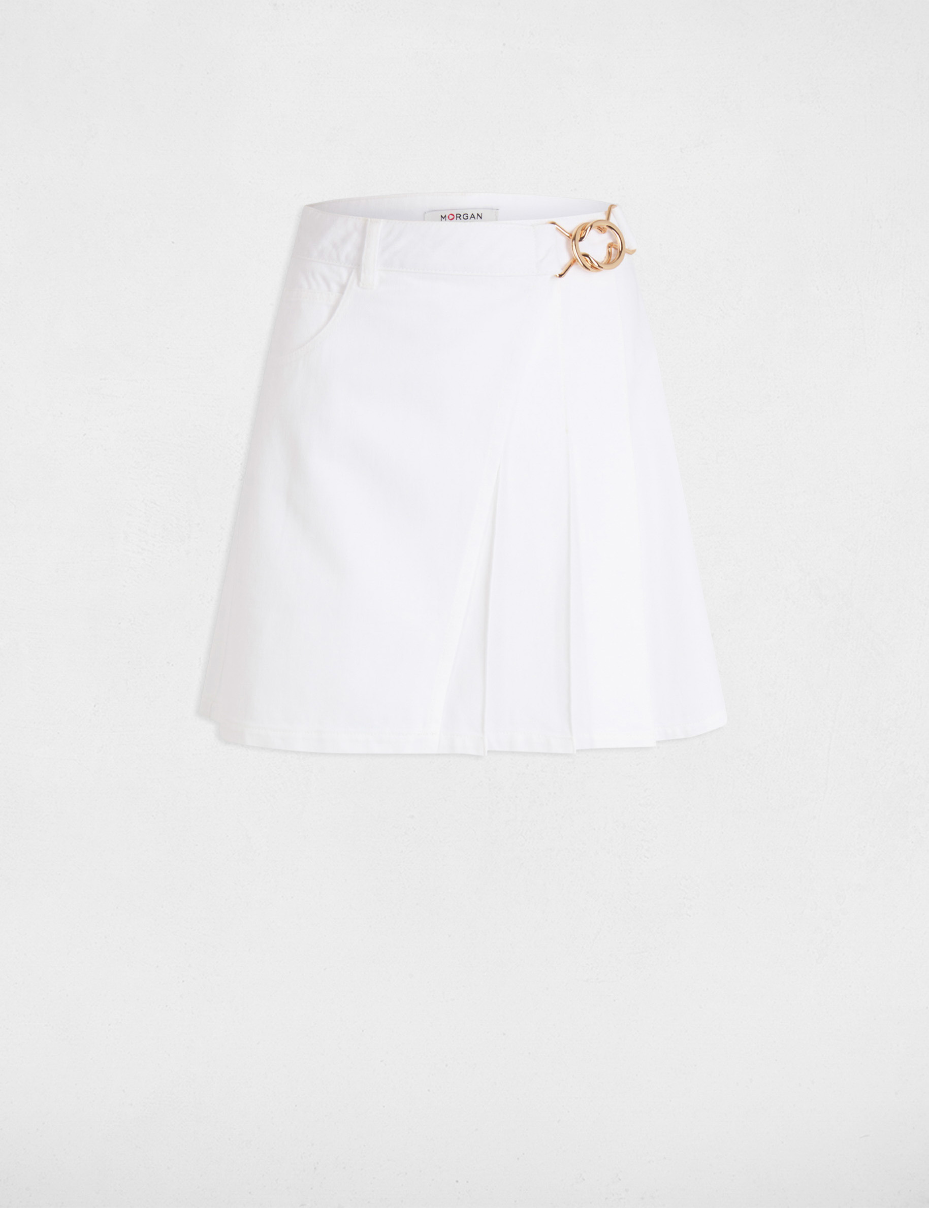 falda vaquera plisada blanco mujer Falda vaquera plisada blanco mujer