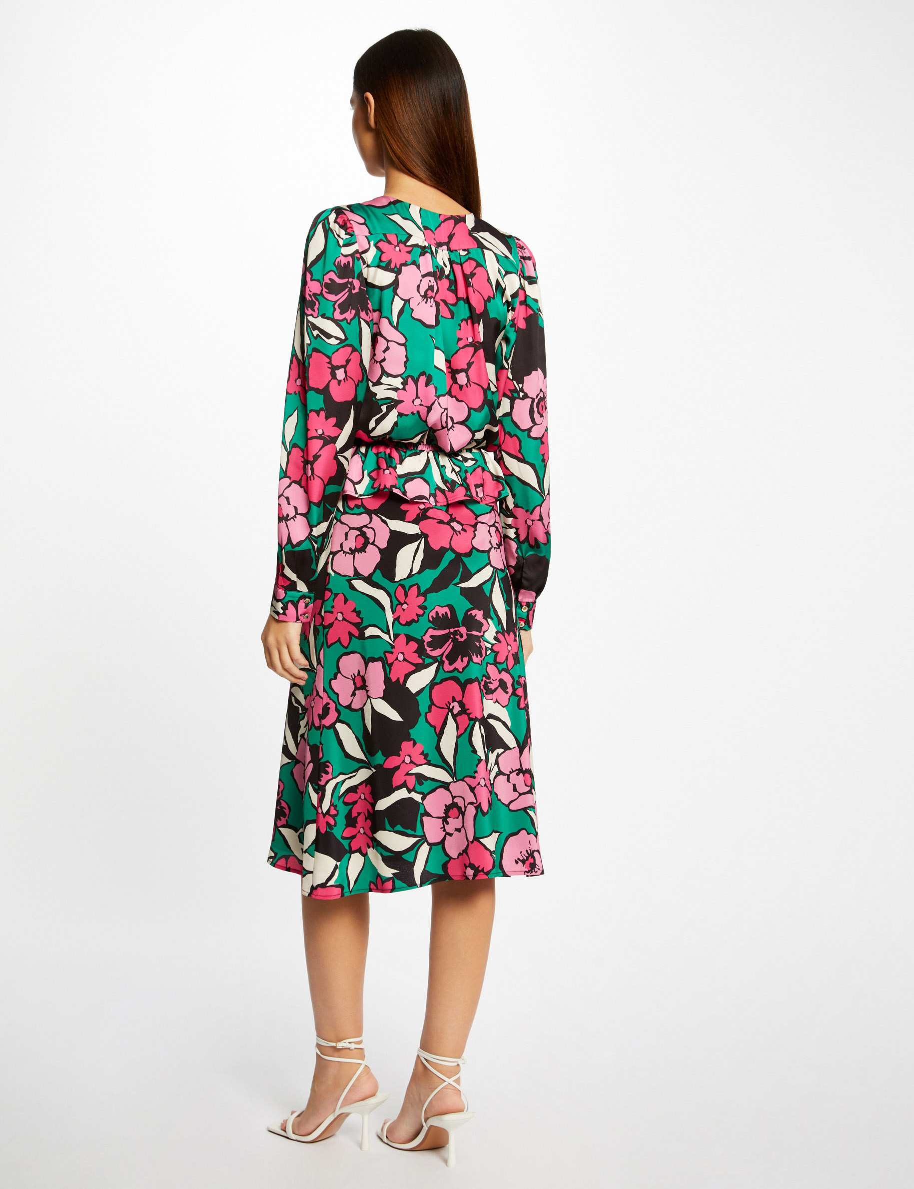 Blusa manga larga estampado floral multicolor mujer Blusa manga larga estampado floral multicolor mujer