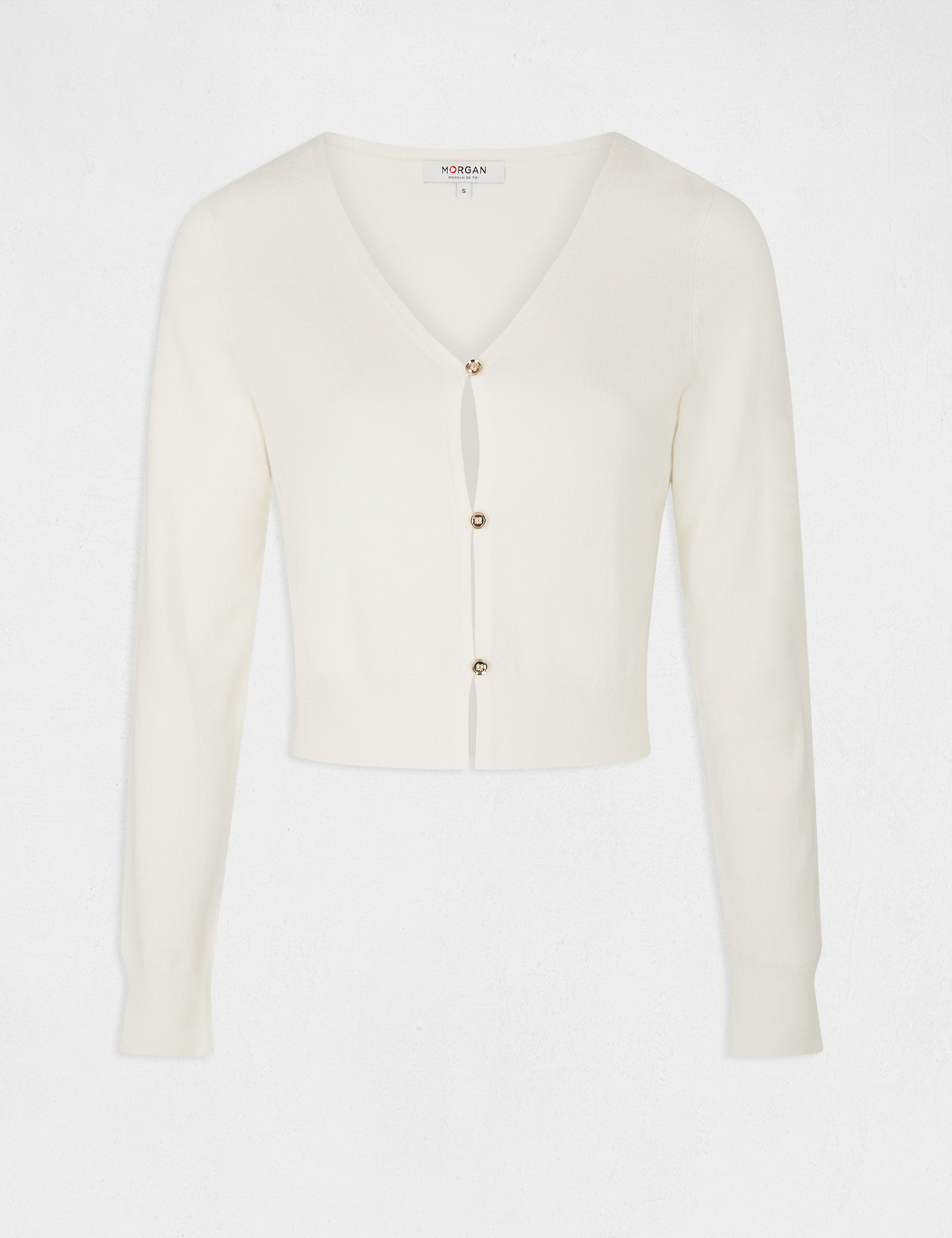 cardigan manga larga abotonado crudo medio mujer Cárdigan manga larga abotonado crudo medio mujer