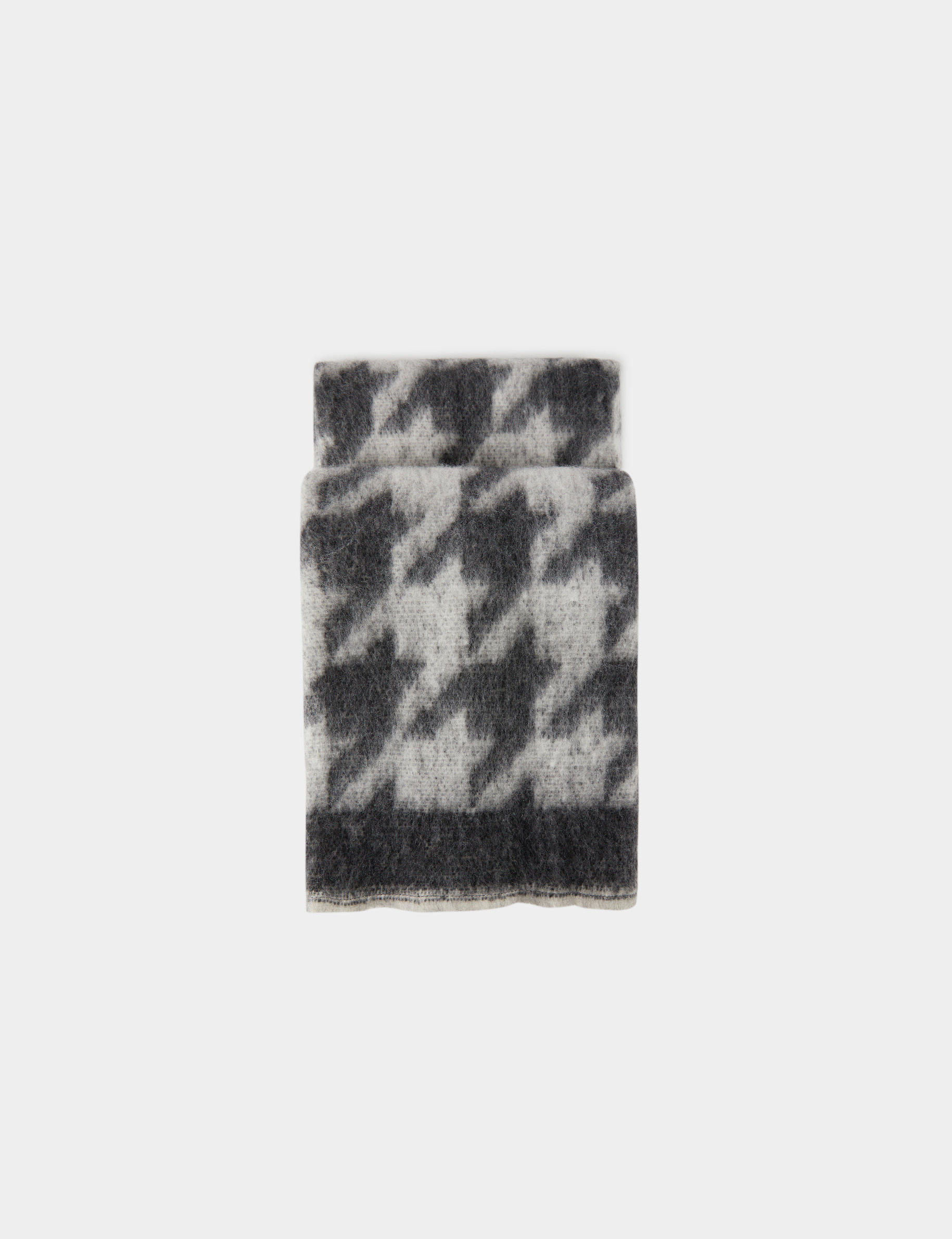 bufanda estampado pata de gallo gris moyen mujer Bufanda estampado pata de gallo gris moyen mujer