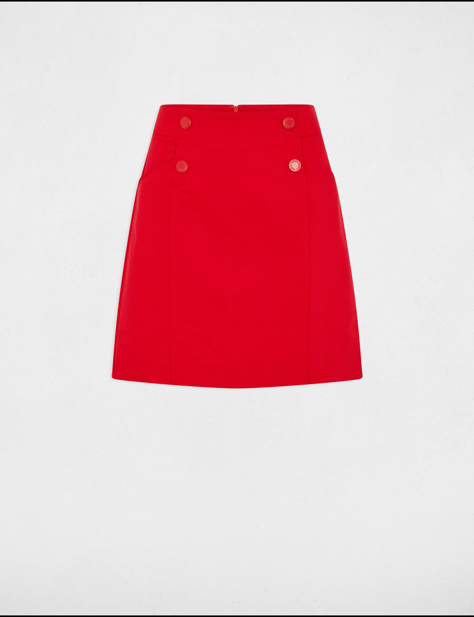 falda corta con botones rojo mujer Falda corta con botones rojo mujer