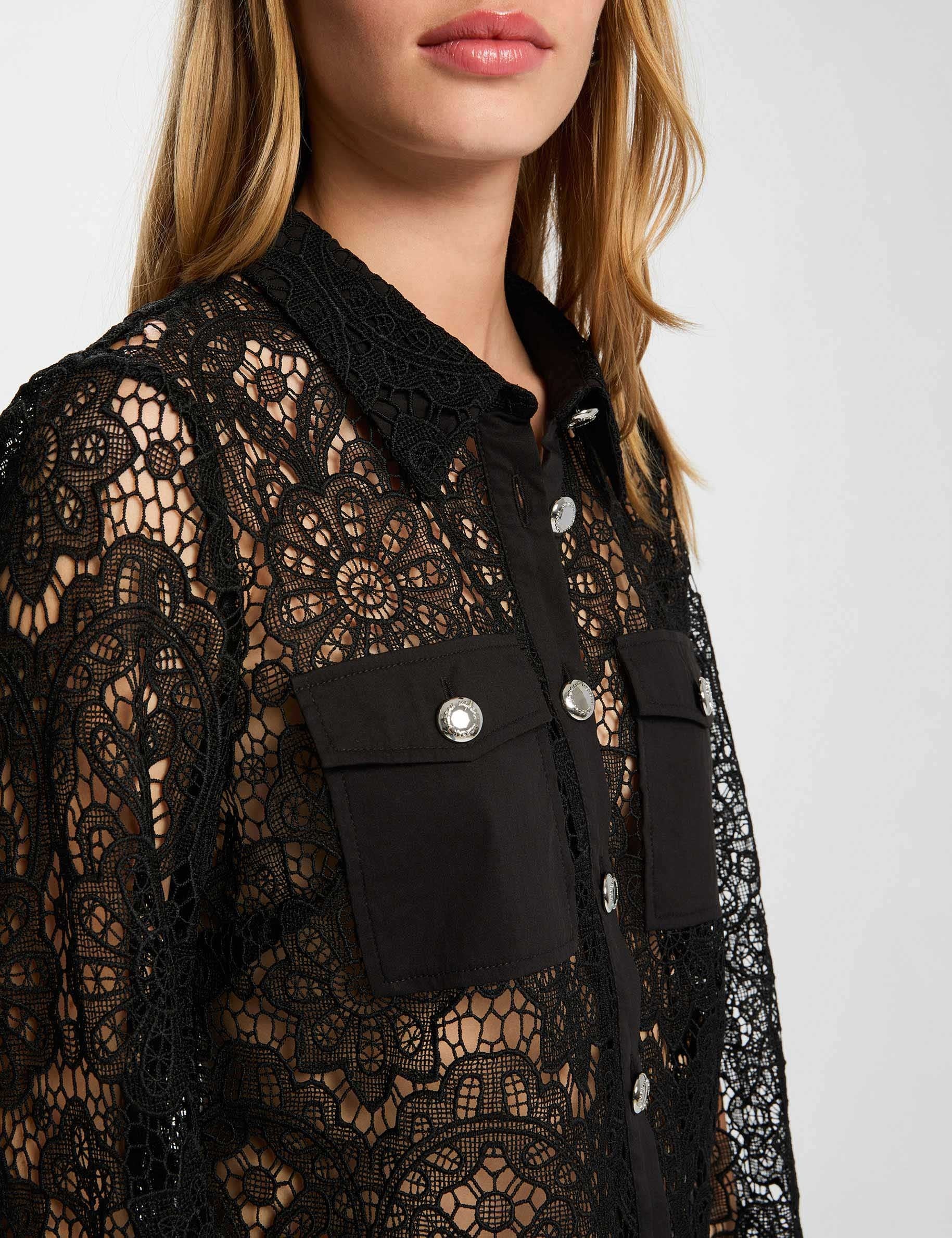 Camisa manga larga negro mujer