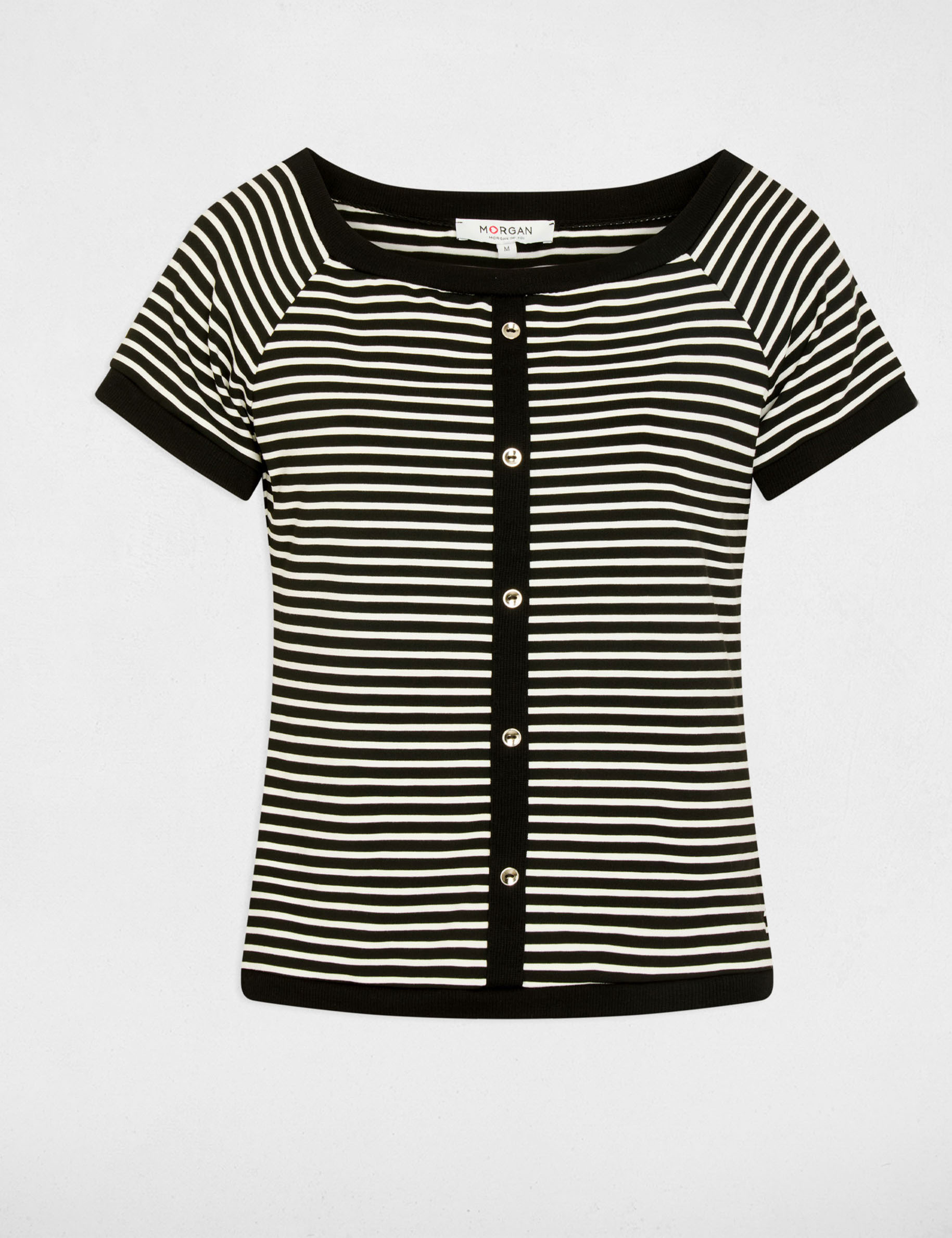camiseta de rayas estilo bardot blanco mujer Camiseta de rayas estilo Bardot blanco mujer