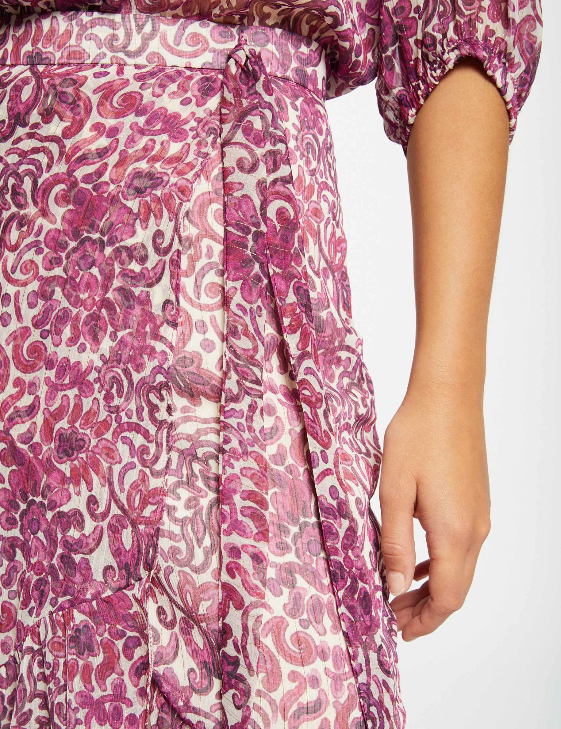 Falda midi recta estampado cachemira multico mujer