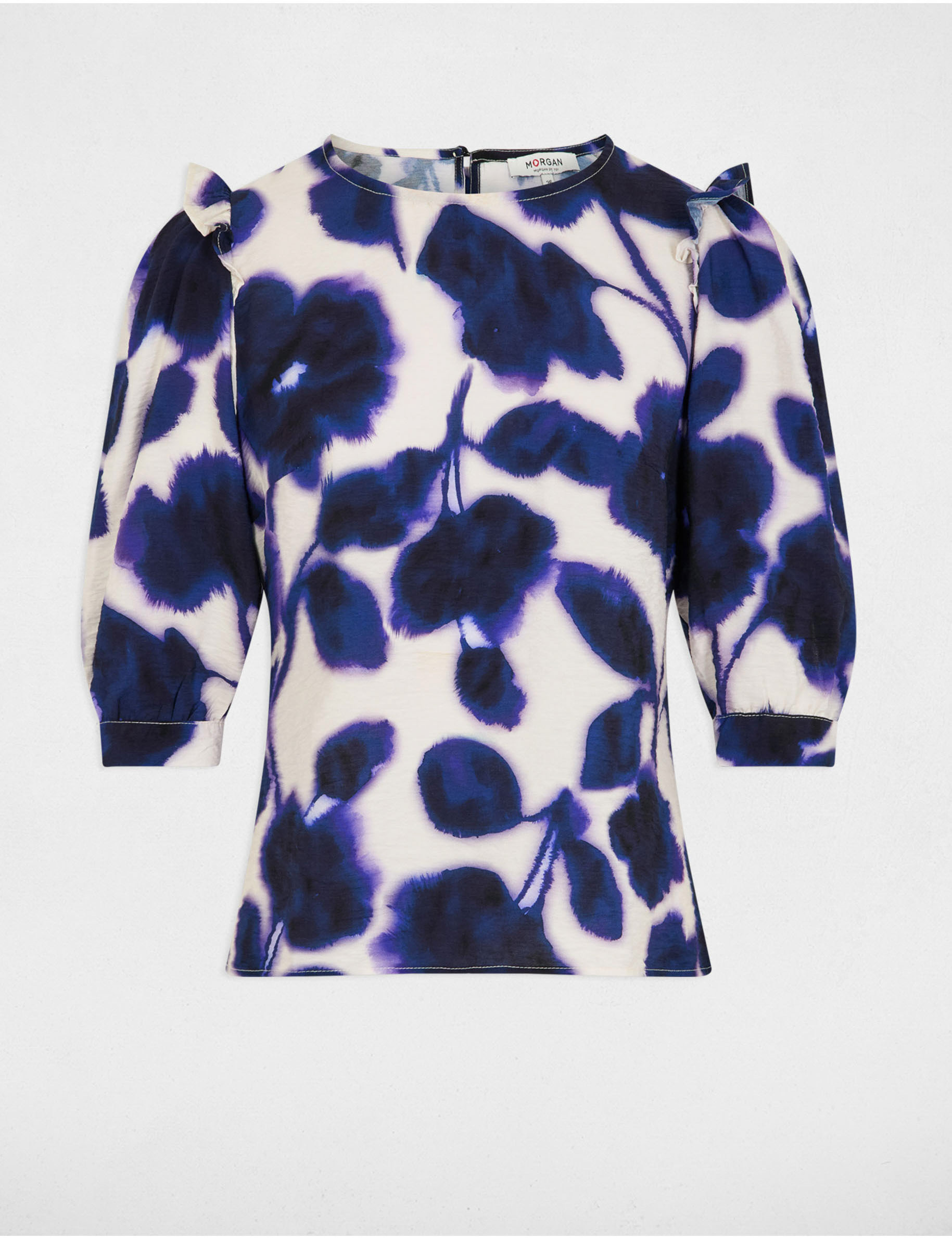 blusa manga 34 estampada multicolor mujer Blusa manga 3/4 estampada multicolor mujer