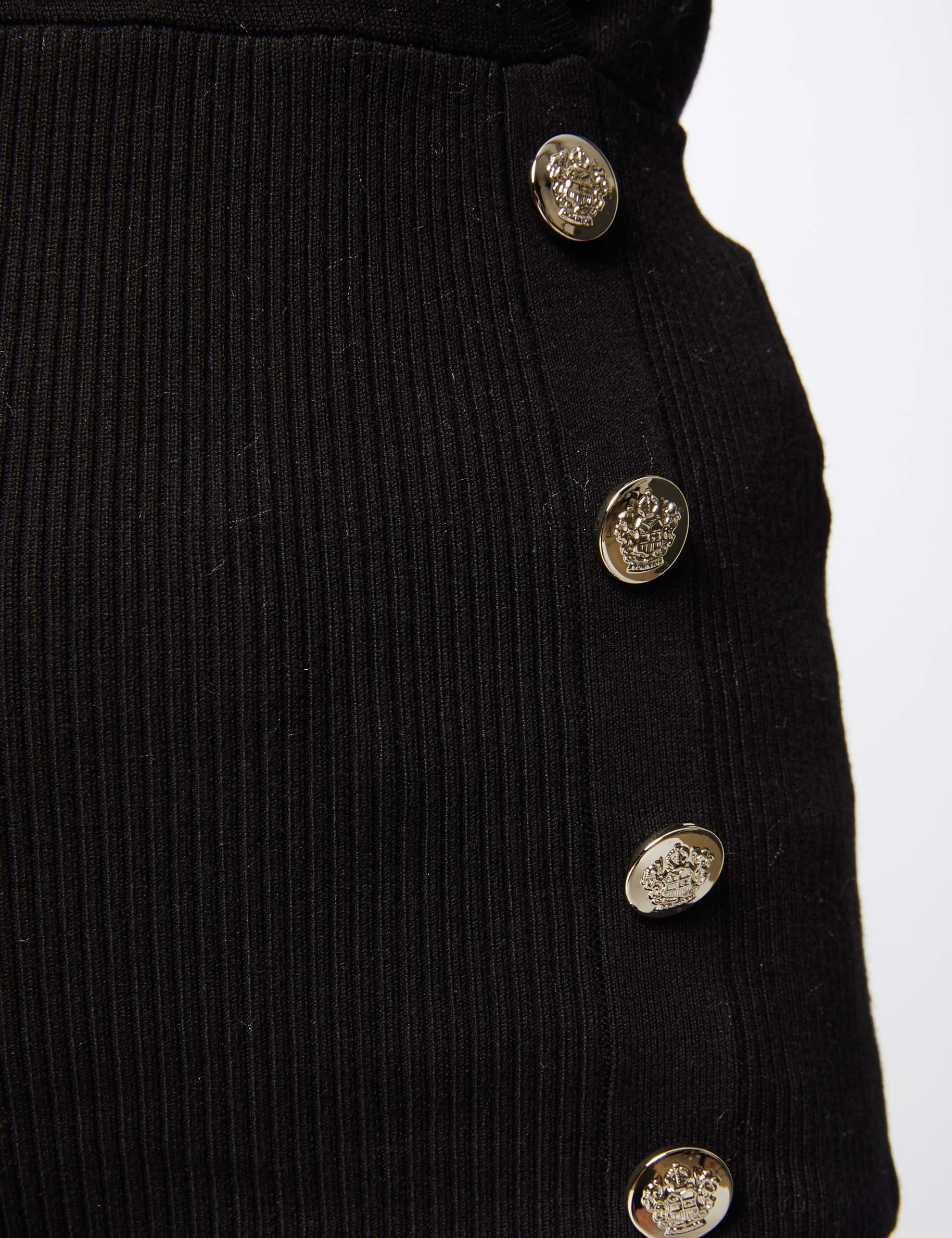Jersey manga larga cuello efecto cruzado negro mujer