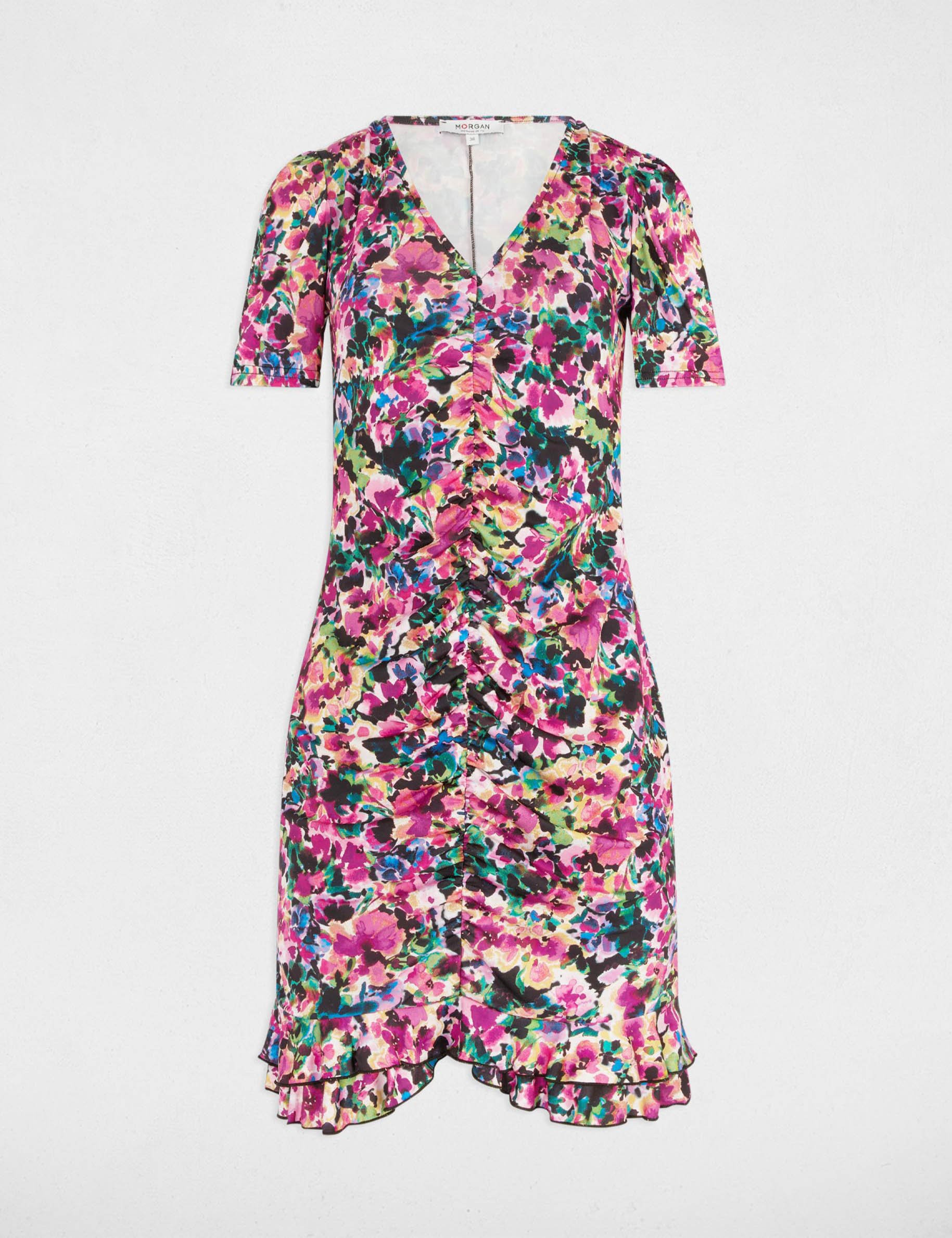 vestido corto estampado multicolor mujer Vestido corto estampado multicolor mujer