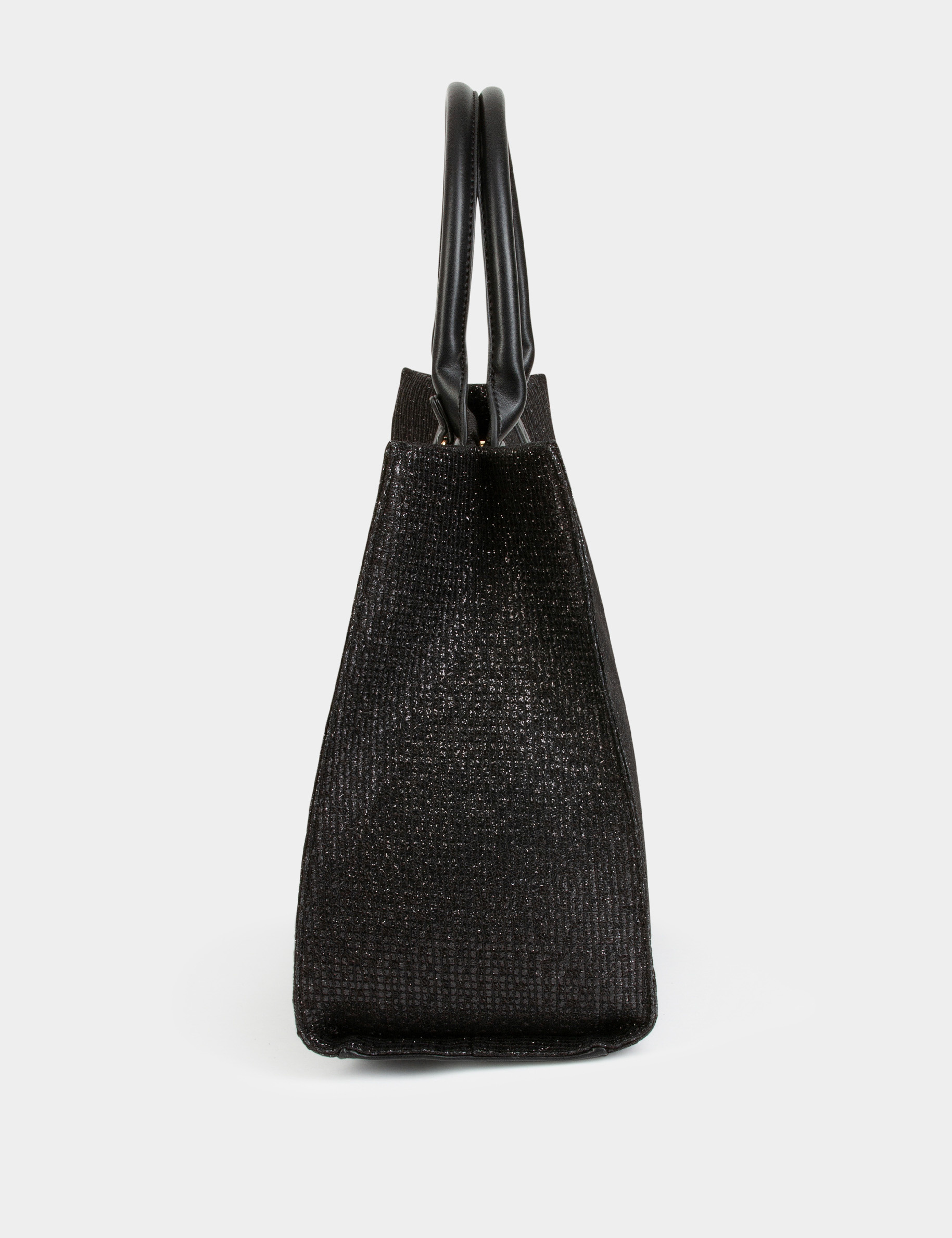 Bolso shopper rectangular lentejuelas negro mujer