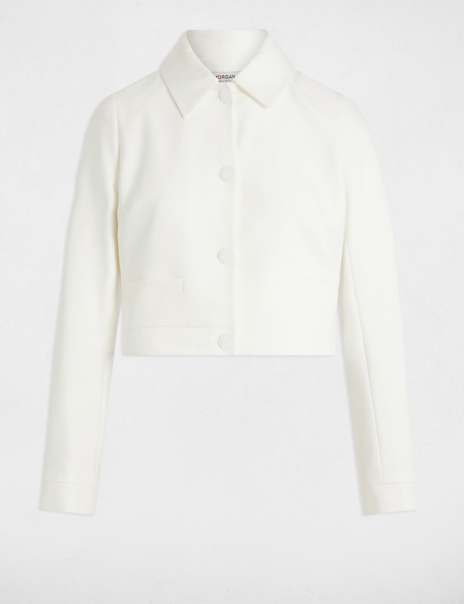 Chaqueta manga larga blanco mujer