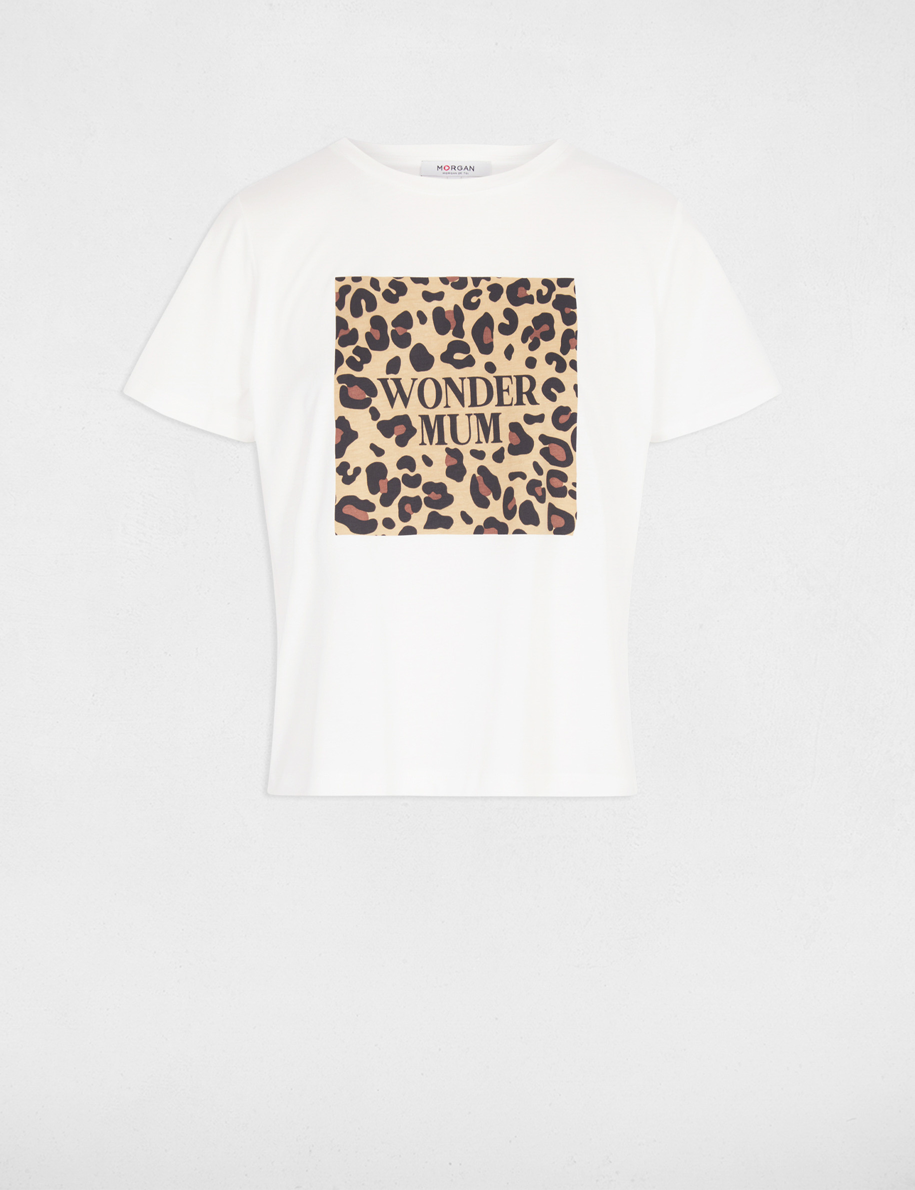 Camiseta de manga corta blanco mujer