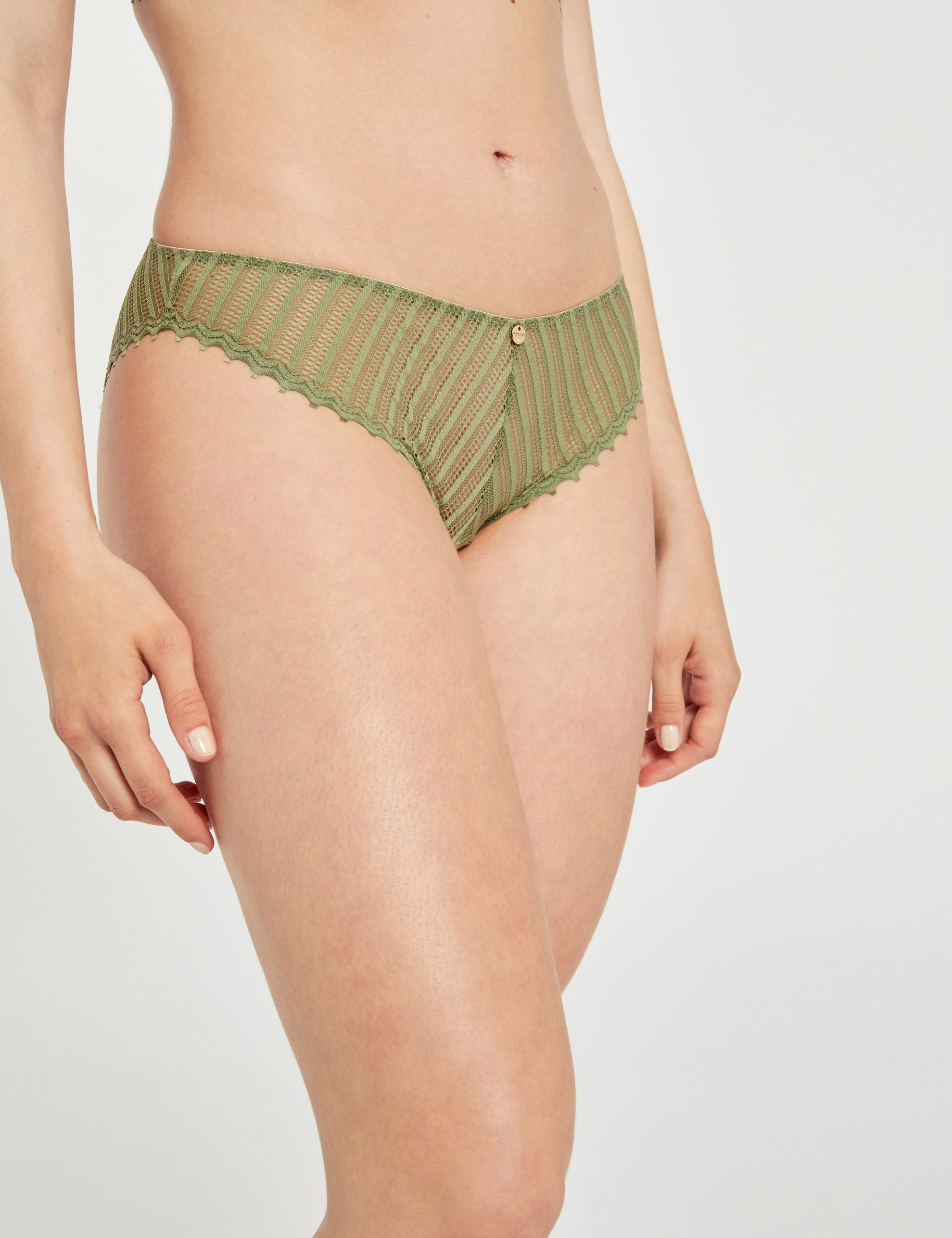 slip de encaje verde caqui mujer Slip de encaje verde caqui mujer