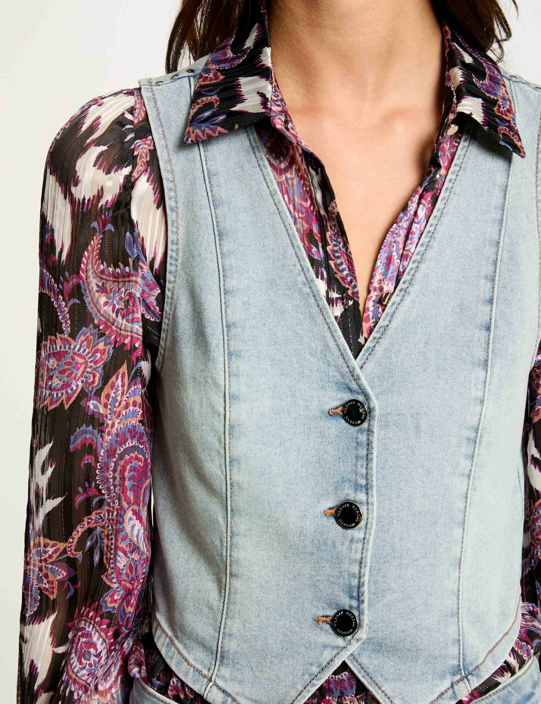 top sin mangas vaquero denim descolorido mujer Top sin mangas vaquero denim descolorido mujer