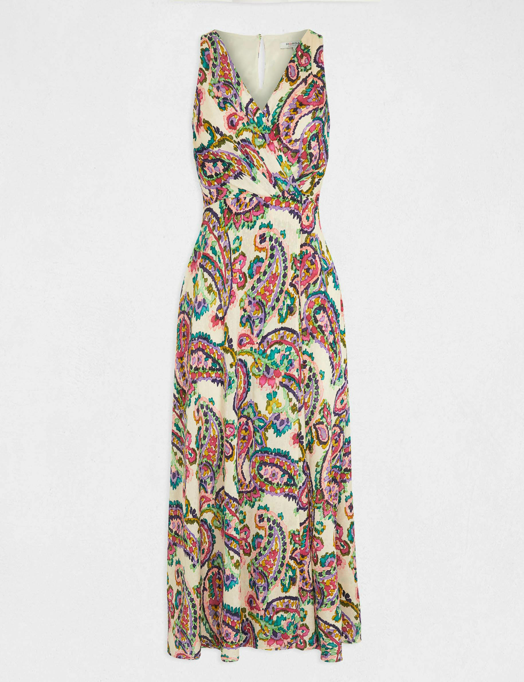 vestido largo acampanado estampado multico mujer Vestido largo acampanado estampado multico mujer