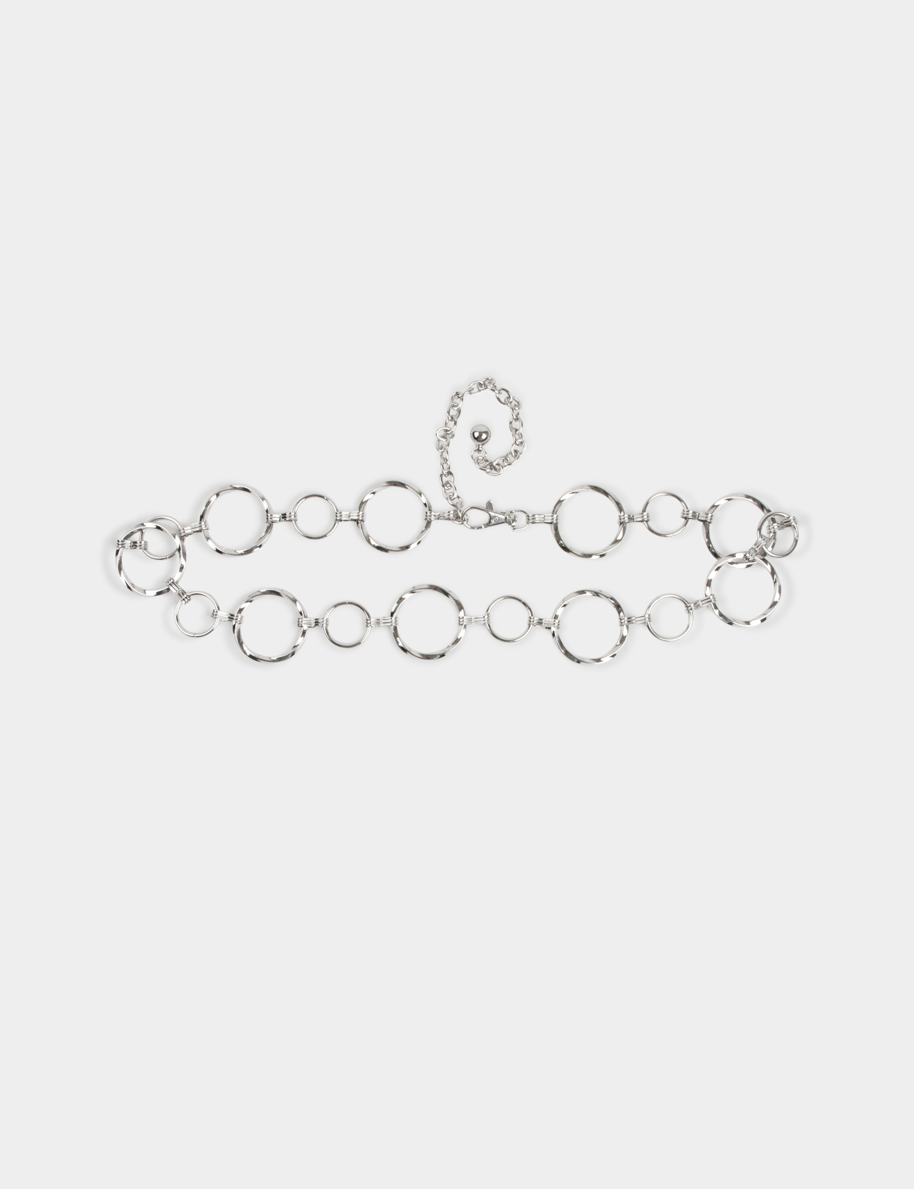 Cintur�n anillas de metal couleur argent mujer