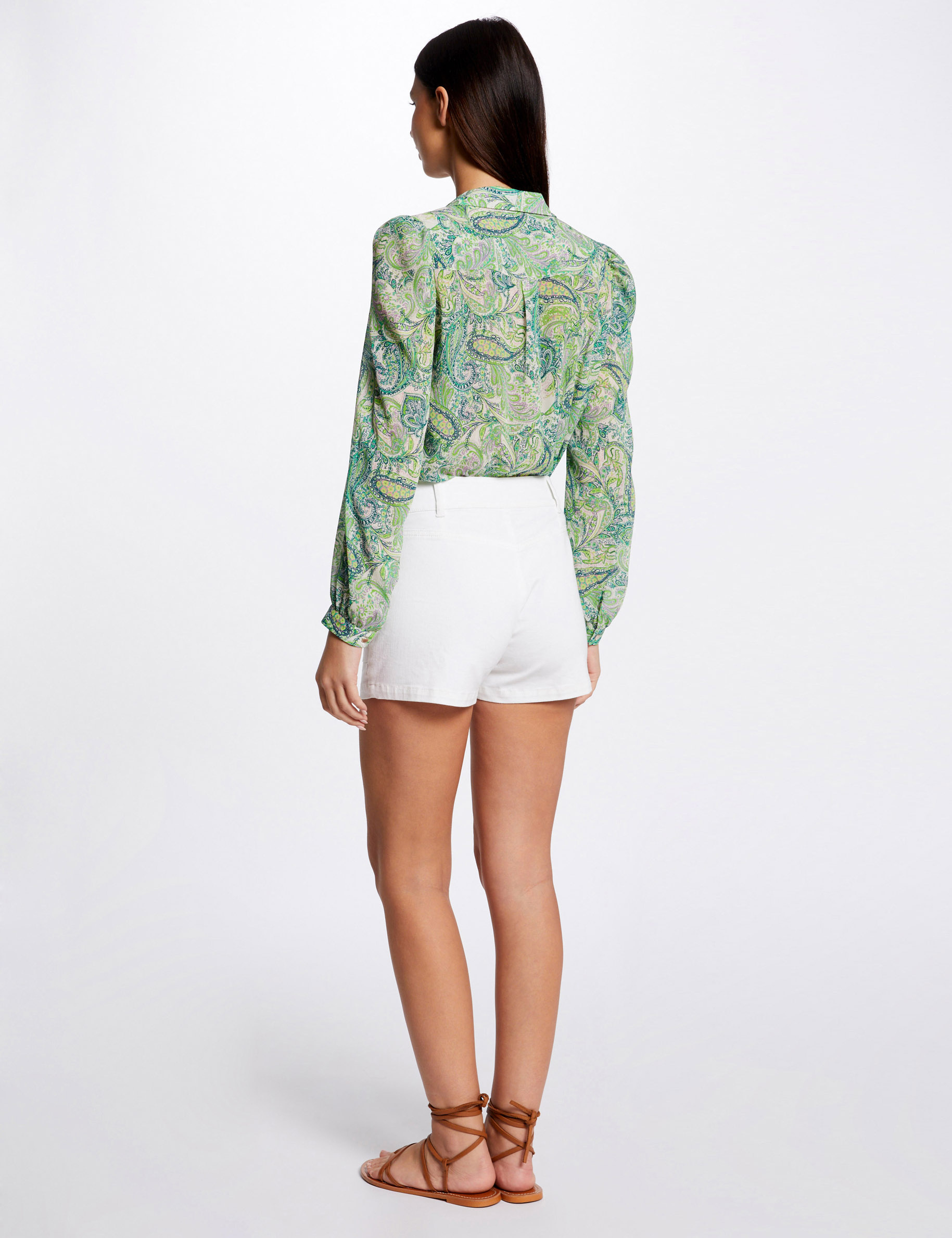 Camisa manga larga estampada multicolor mujer Camisa manga larga estampada multicolor mujer