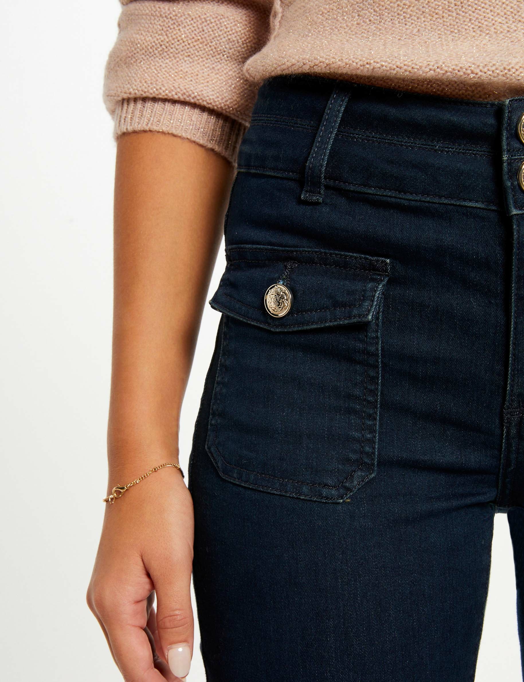 vaquero boot cut talle alto denim crudo mujer Vaquero boot-cut talle alto denim crudo mujer