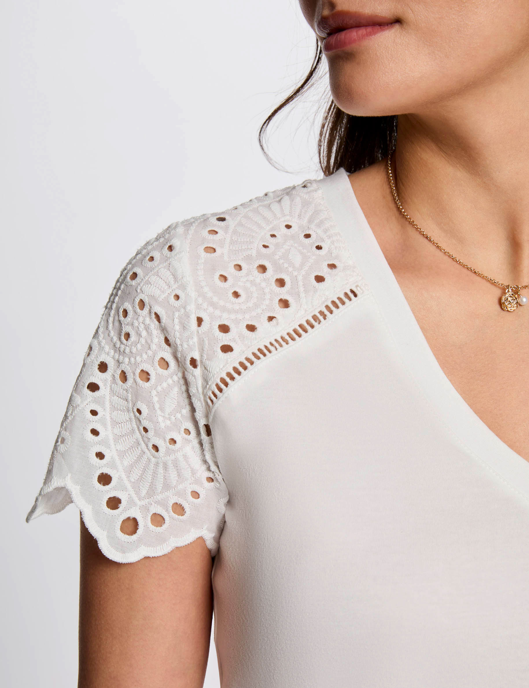 Camiseta manga corta blanco mujer