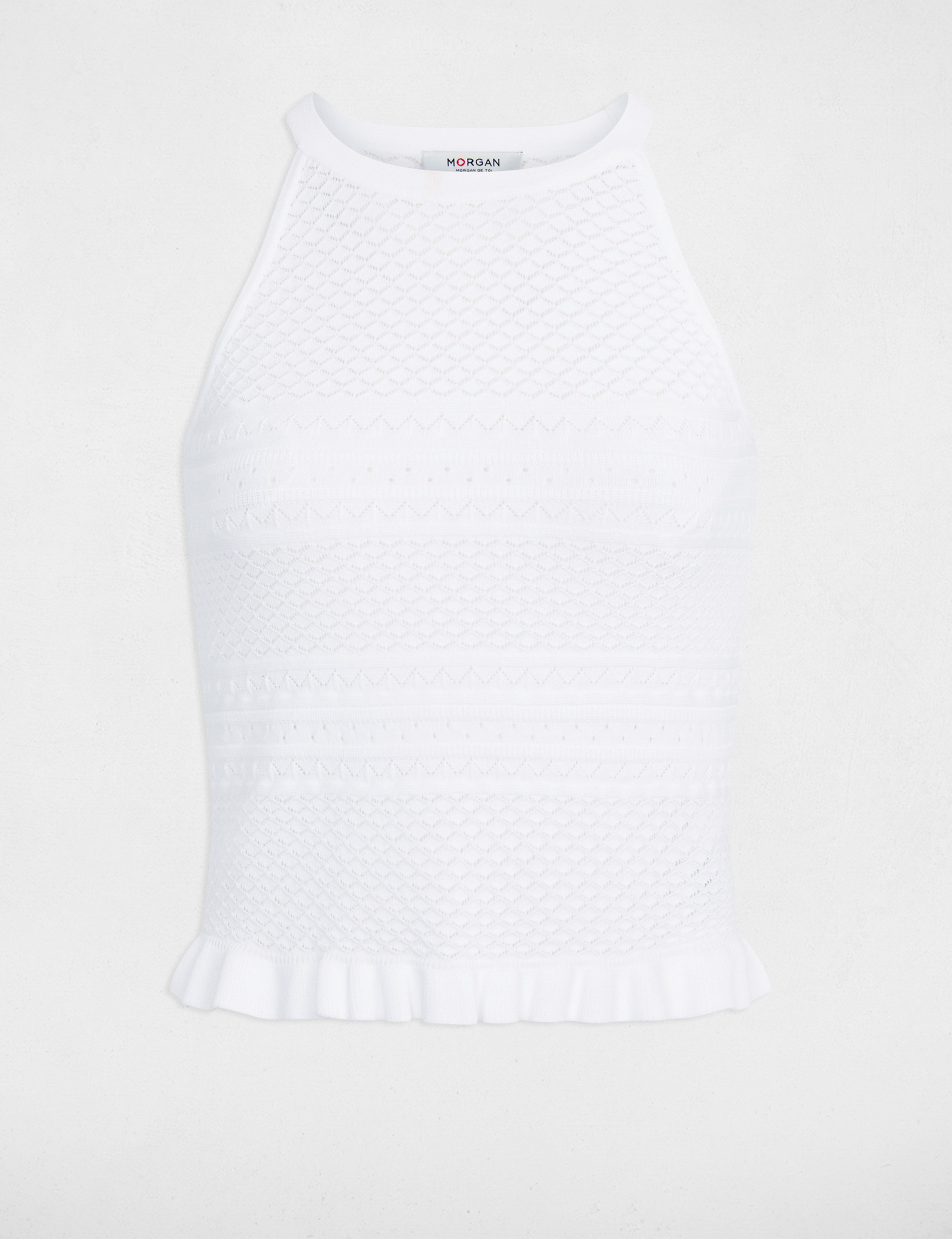 Jersey ajustado sin mangas blanco mujer