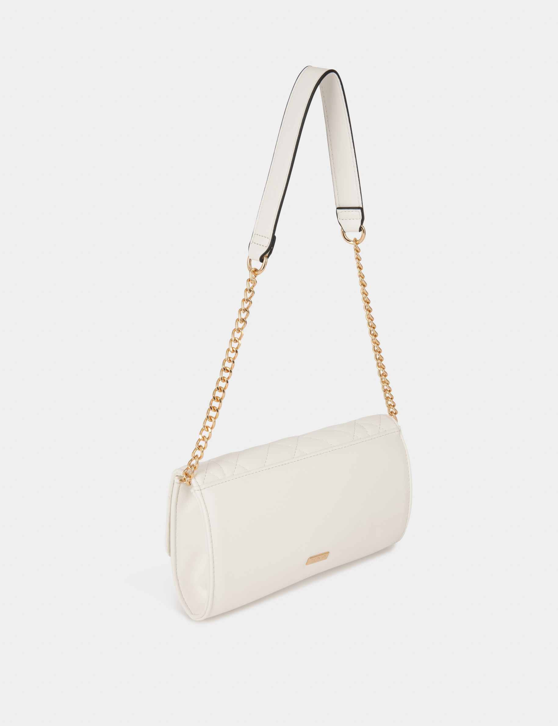 bolso cartera de mano efecto acolchado blanco mujer Bolso cartera de mano efecto acolchado blanco mujer