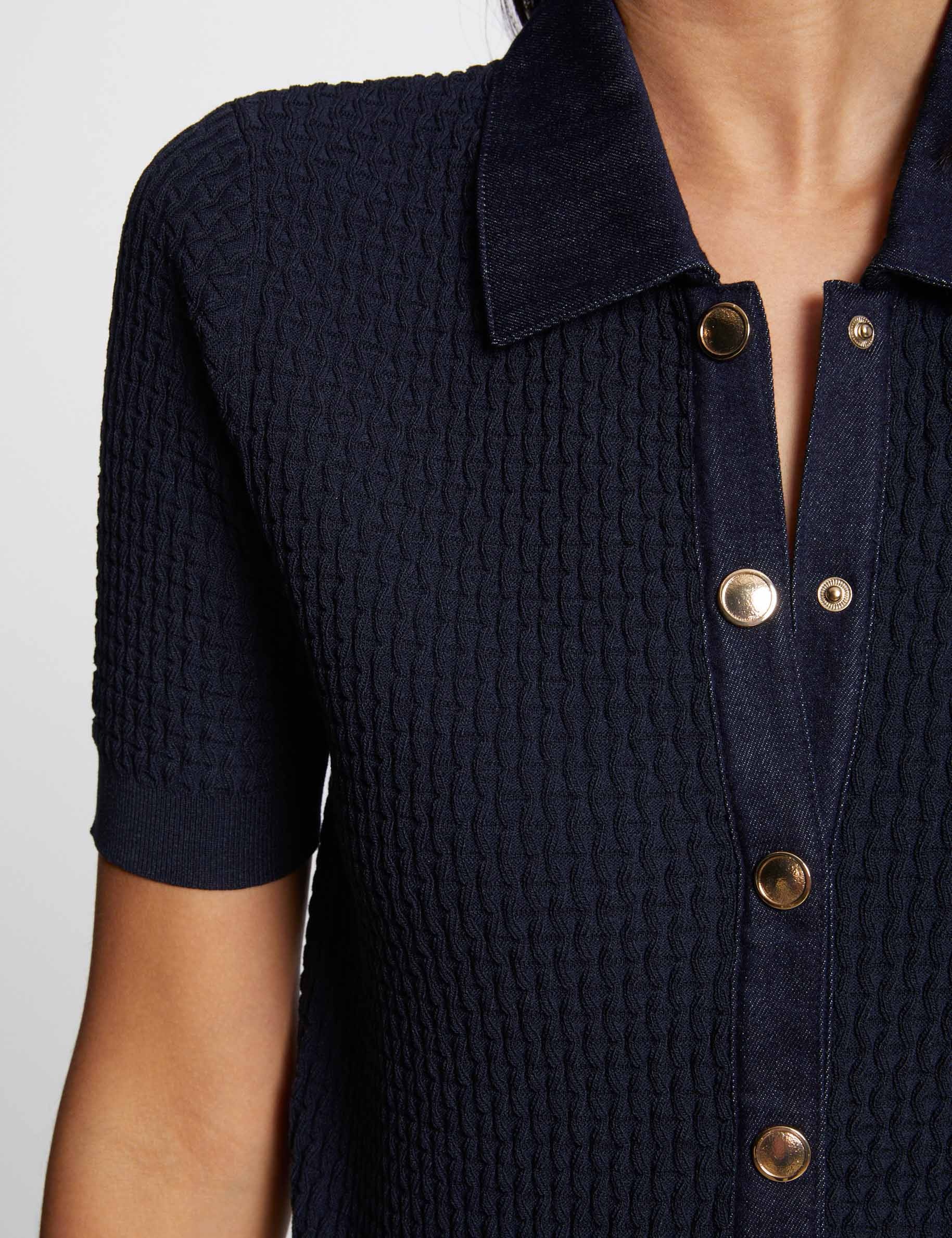 cardigan manga corta azul marino mujer Cárdigan manga corta azul marino mujer