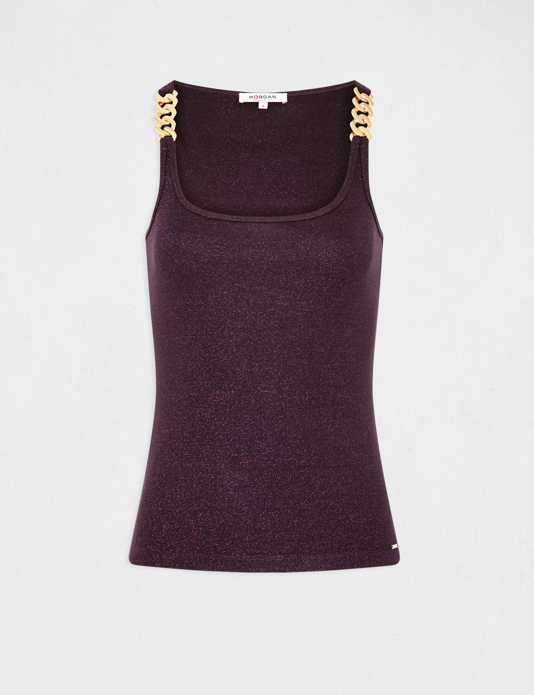 Top tirantes anchos con cadenas ciruela mujer Top tirantes anchos con cadenas ciruela mujer