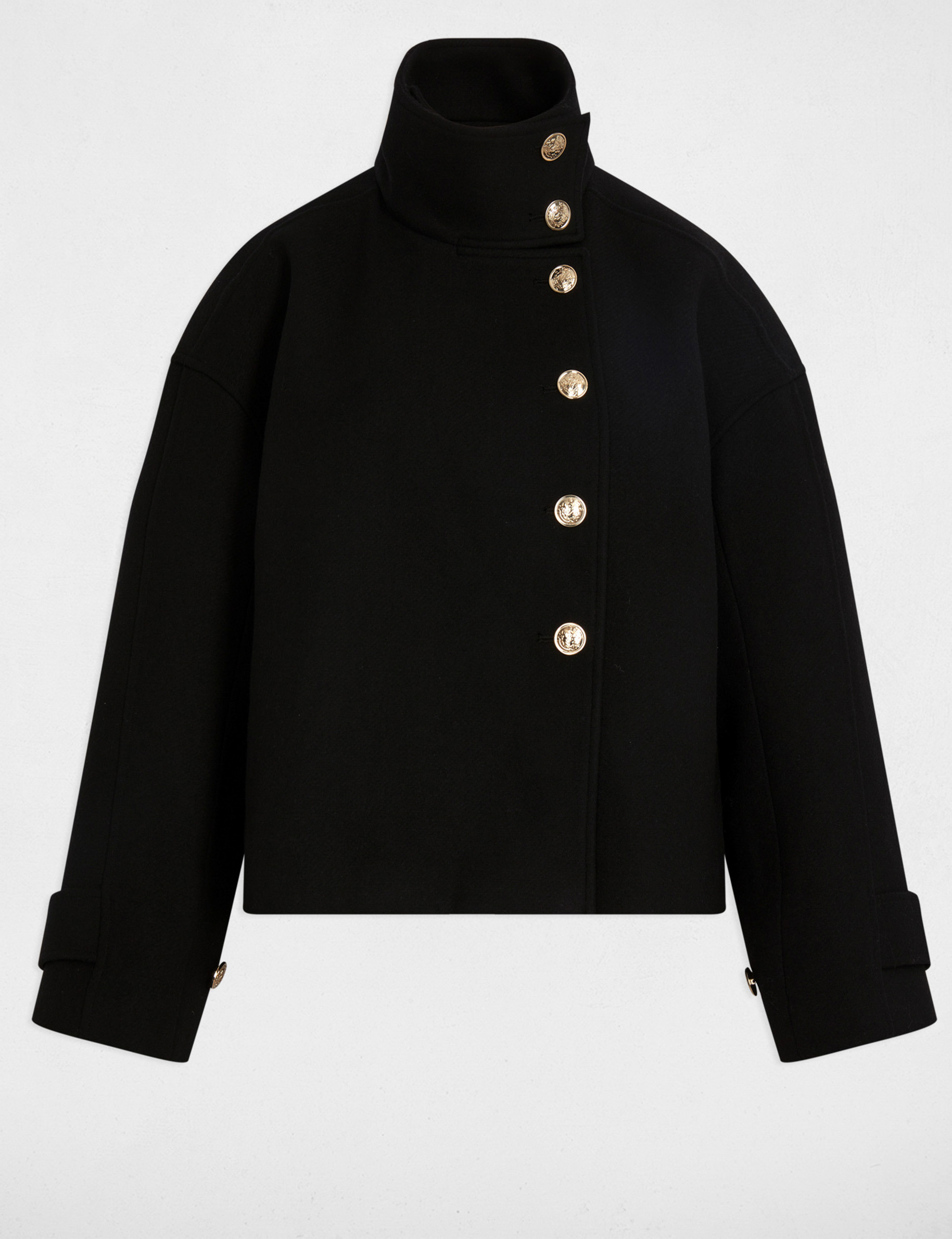 Abrigo corto oversize negro mujer