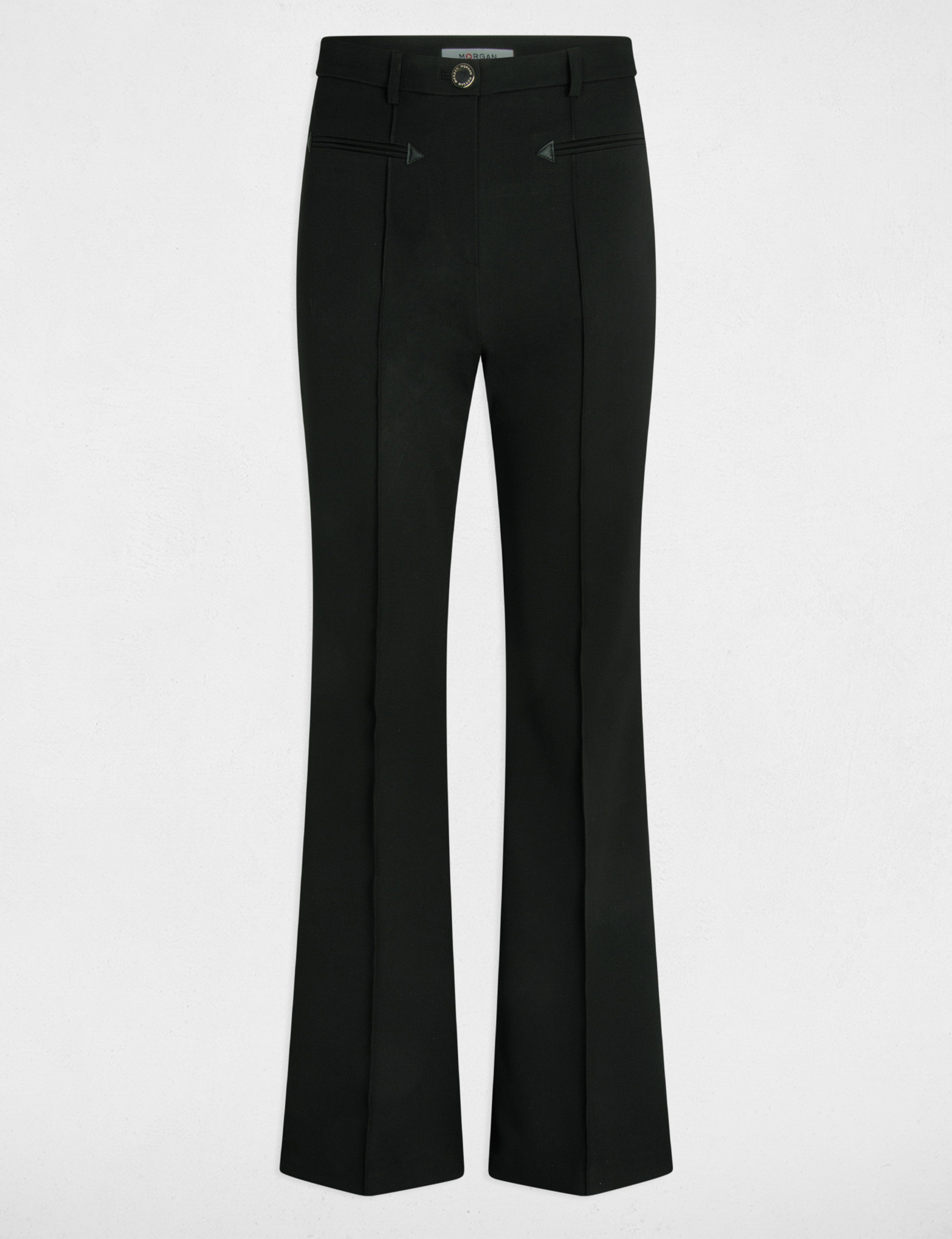 pantalon boot cut talle alto negro mujer Pantalón boot-cut talle alto negro mujer