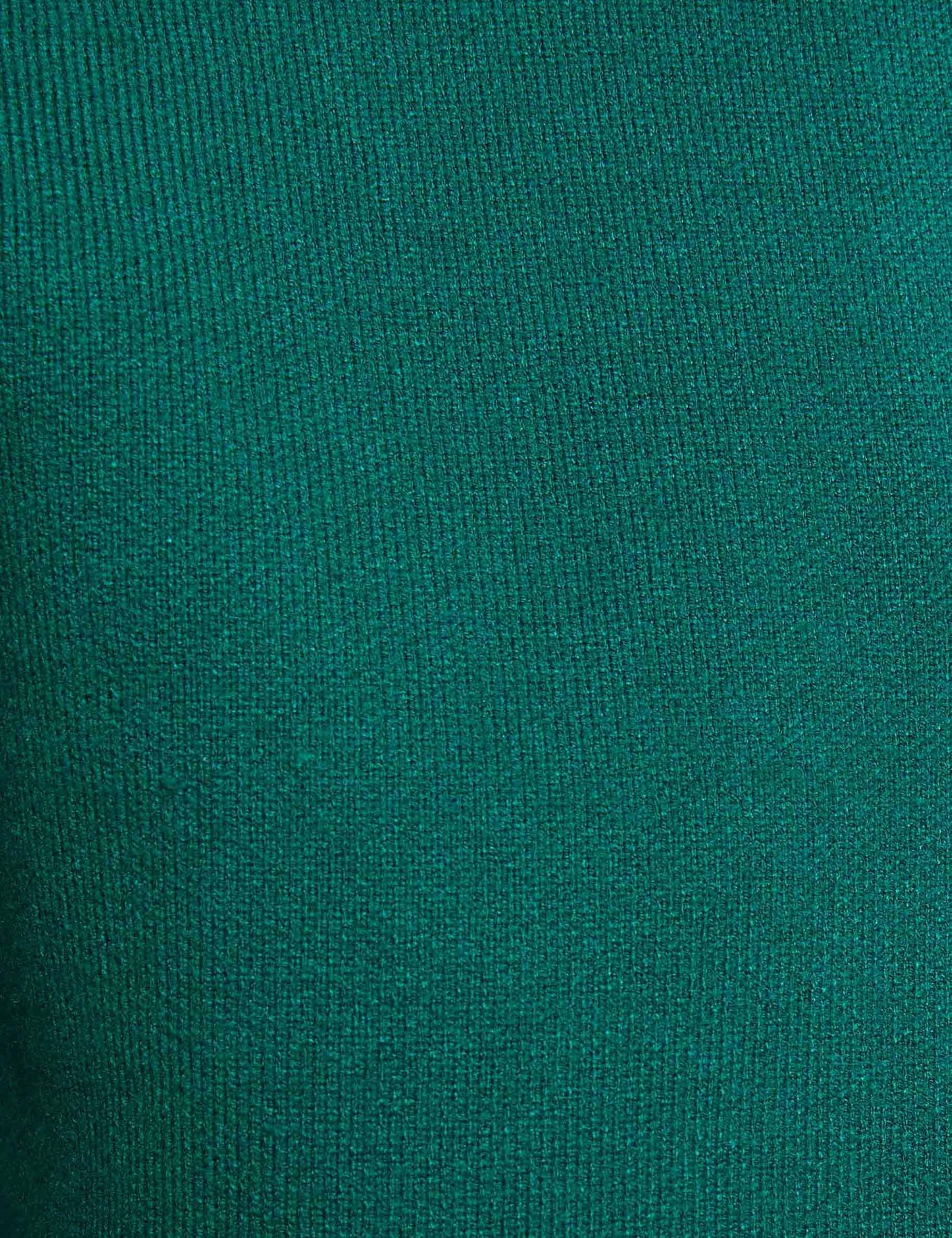 Jersey con cuello teddy verde mujer