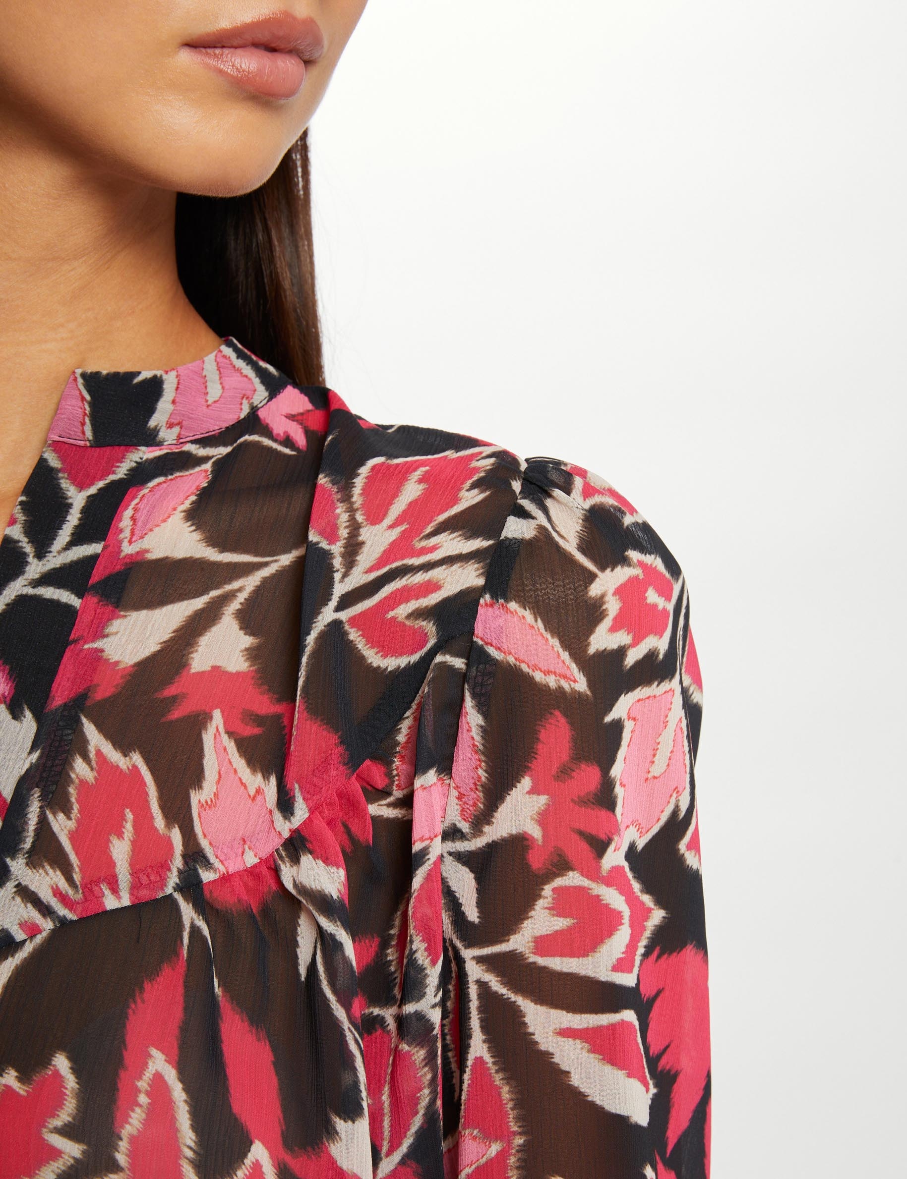 blusa manga larga estampado vegetal multico mujer Blusa manga larga estampado vegetal multico mujer