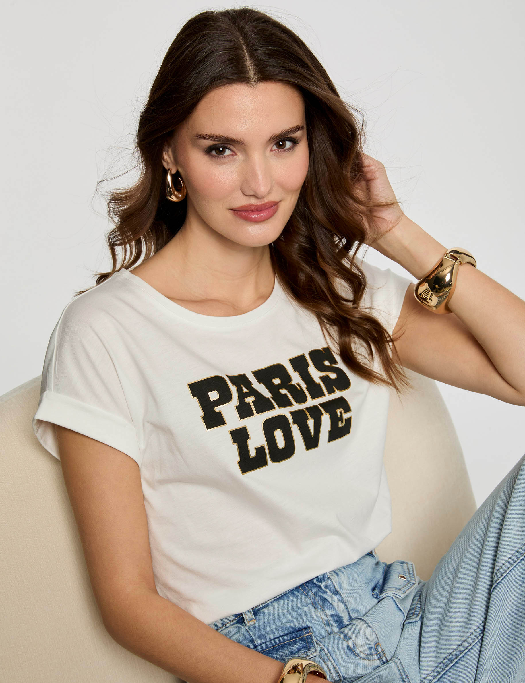 camiseta con mensaje blanco mujer Camiseta con mensaje blanco mujer